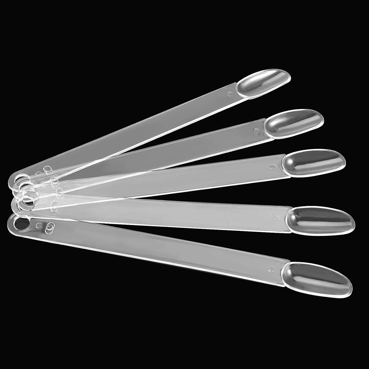 ZEONHEI 150 PCS Tips Clear Nail Art Sticks, Fan-Shaped Nail Display Sticks, Oval Nail Art Polish Board Display Stickswith Metal Ring for Nail Color Display Practice Home DIY image number 4