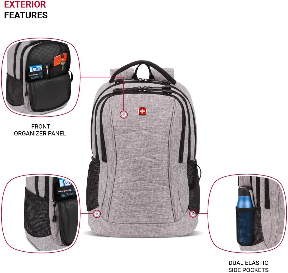 Swissgear 5668 Laptop Backpack - Dark Grey Heather image number 7