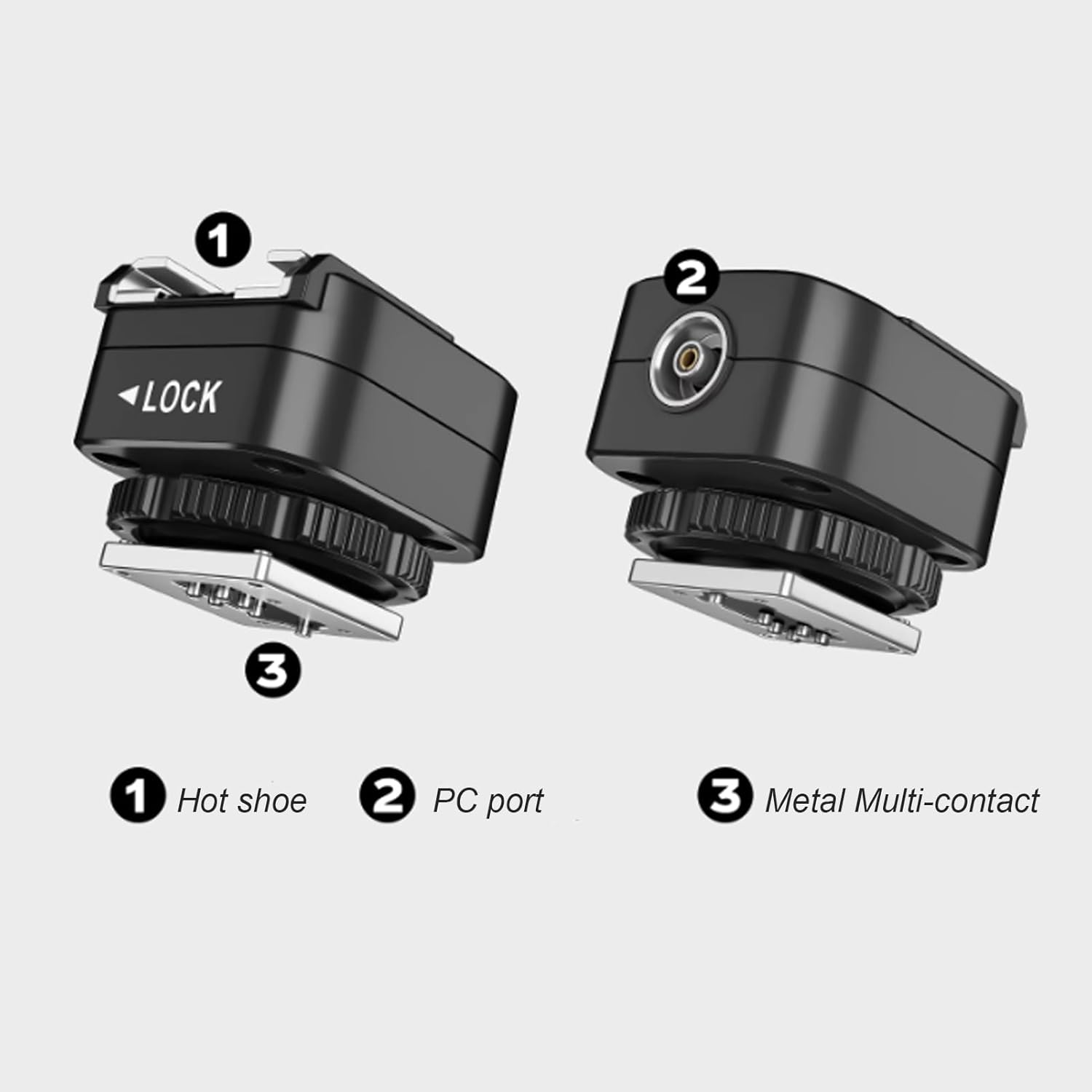 E-Ttl Flash Hot Shoe Adapter with PC Sync Port, TF-321 Flash Hot Shoe Adapter for E-TTL Series Flash