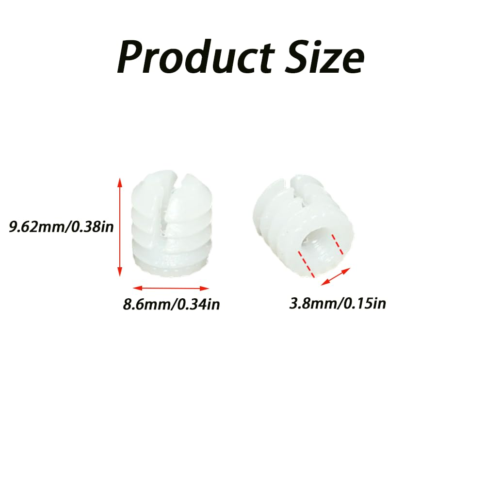 NYGHMY 110 Pcs Hinge Expansion Dowels (0.34X0.38 Inch), Plastic Expansion Dowels, White Hinge Dowel Inserts Accessories for Cabinet Wardrobe Dresser Panel Connection image number 6