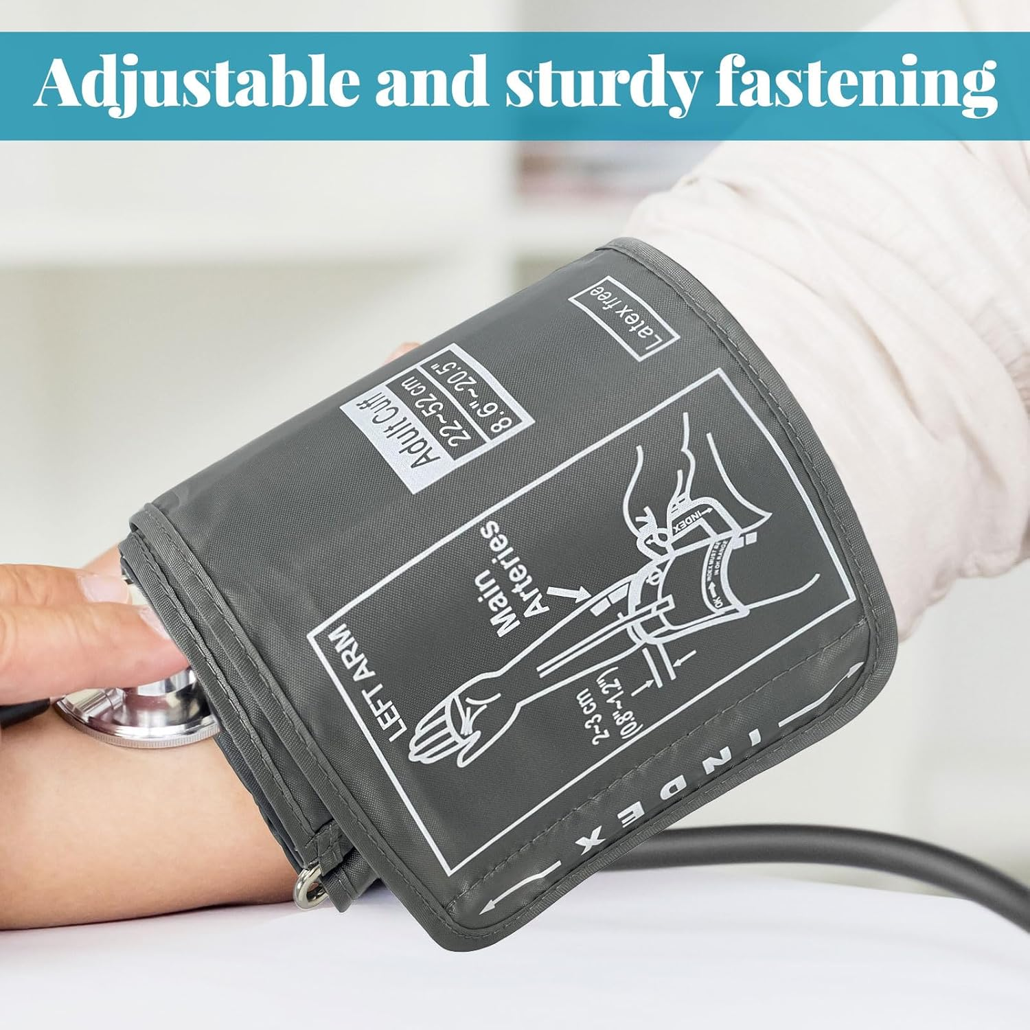 Blood Pressure Monitor Cuff, Blood Pressure Monitors Cuff, Bp Monitor Cuff, Extra Large BP Replacement Cuffs for Digital Upper, with 4.6Mm Connectors, Machine Not Included (22-52CM) image number 3