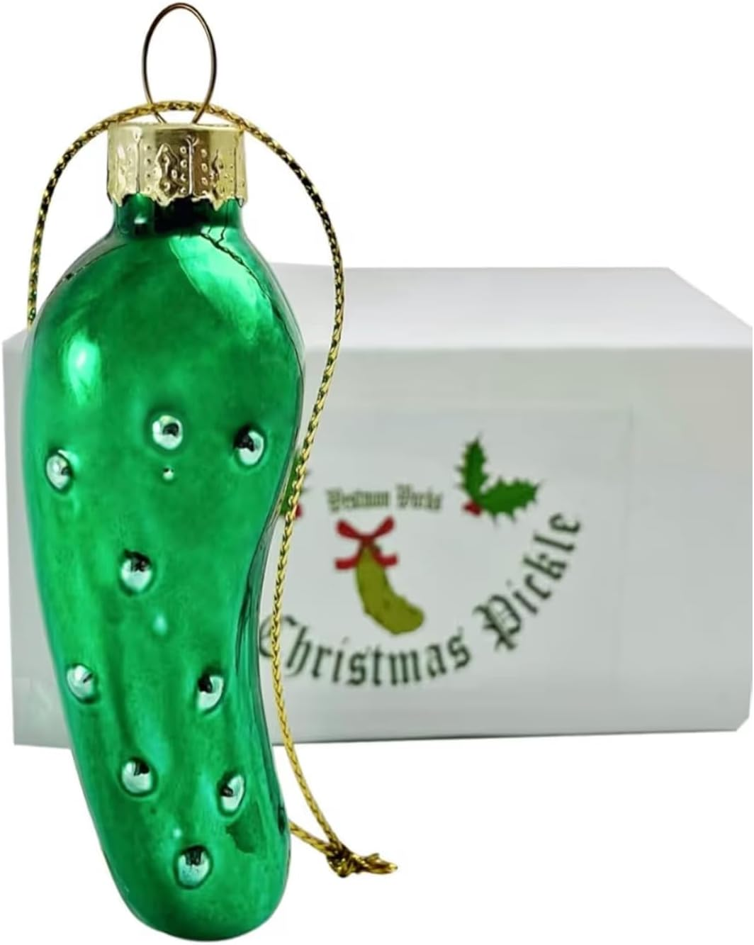 Christmas Pickle Ornament German Tradition Blown Glass Tree Decoration Gift Boxed image number 3