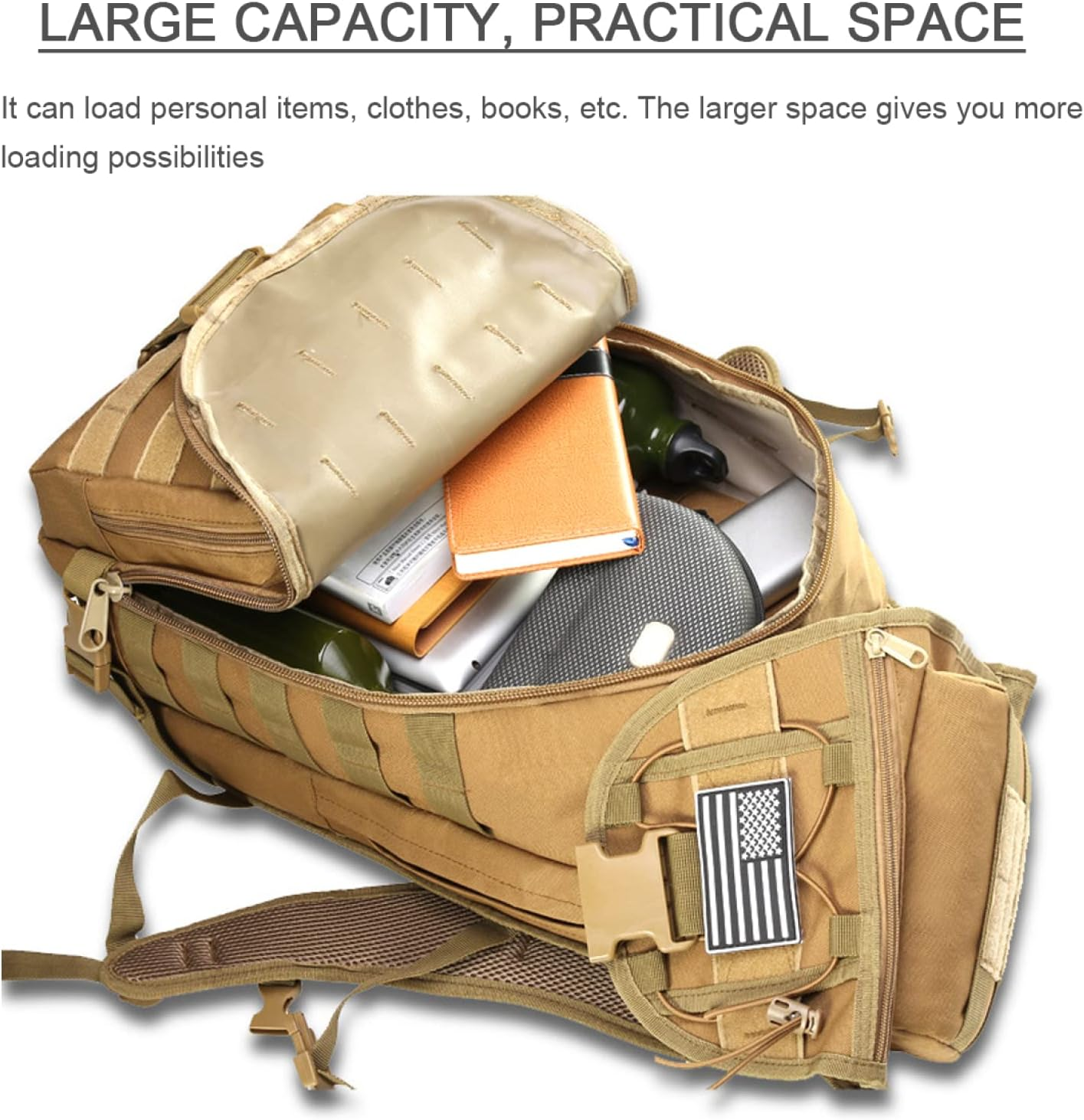 35L Tactical Backpack Camping Hiking Backpacks Camouflage Assault Pack for Hiking Camping Travelling,A - A image number 6