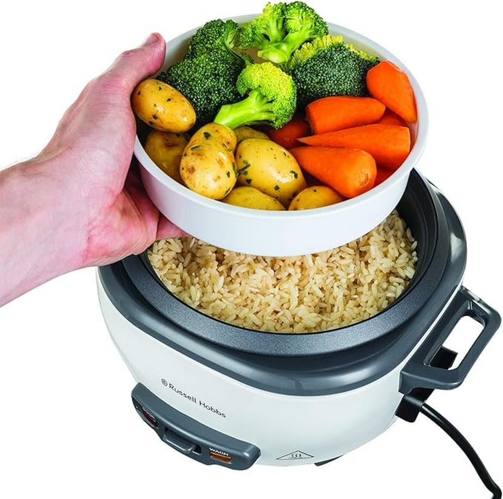 Russell Hobbs Rice Cooker Small [Medium] 0.8L (Incl. Steamer Insert, Reheat Function, Non-Stick Pot, Rice Scoop and Measuring Cup) Slow Cooker for Vegetables and Fish image number 5