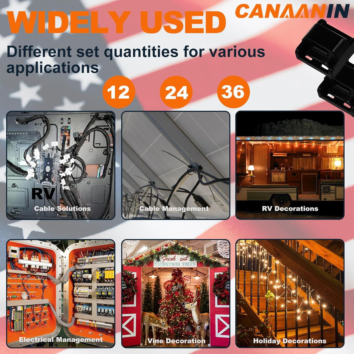 CANAANIN Magnet Zip Tie Mount Magnetic Zip Ties Mount Holder Strong 1-Second Magnetic Snap Installation Heavy-Duty Cable Tie Mounts for Car Boat Workshop Industrial Black 10Lbs (36 Piece) image number 1