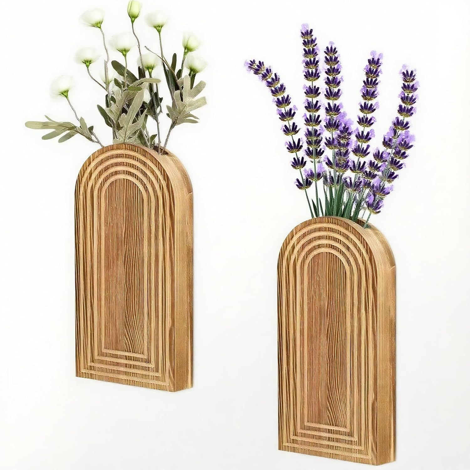 YOJAWE 2PCS Boho Vase &ndash; Elegant Wall Decor for Bathroom, Living Room image number 4