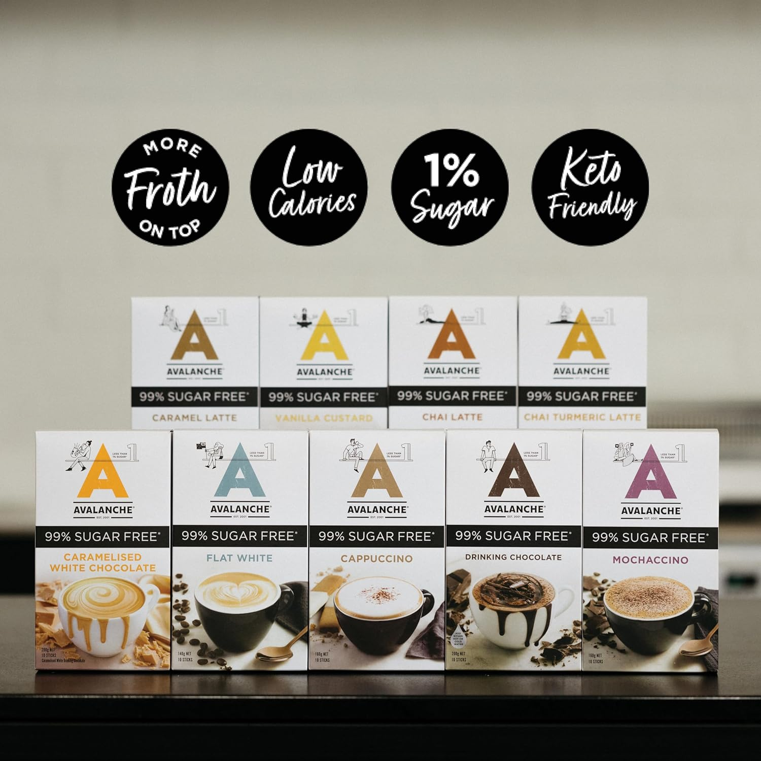 Avalanche 99% Sugar Free Hazelnut 10 Coffee Sticks 160 G image number 6