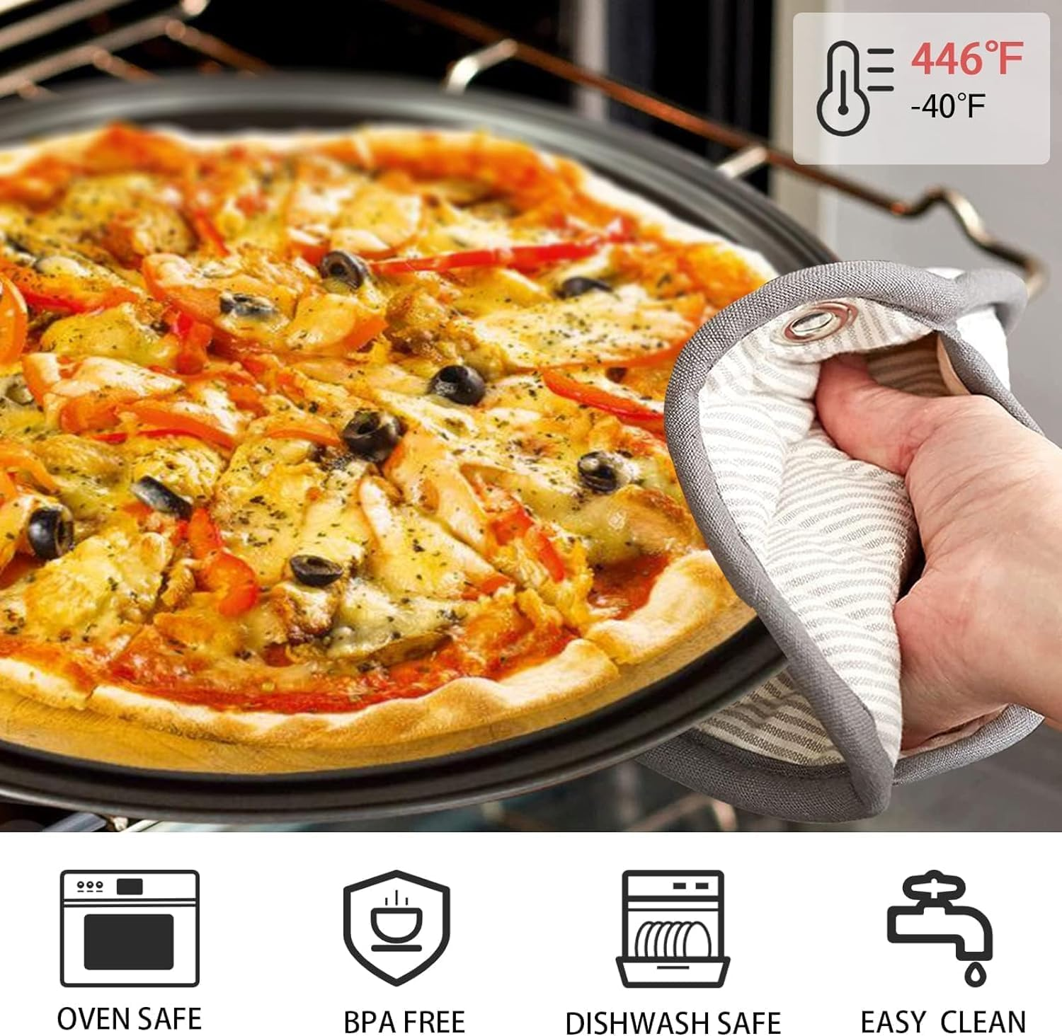 3Pcs Pizza Trays for Oven Non Stick with Holes,For Oven,Carbon Steel Pizza Pan with Holes for Baking Pizza,Oven and Dishwasher Safe(Inside Diameter 30CM/28CM/24.5CM) image number 1