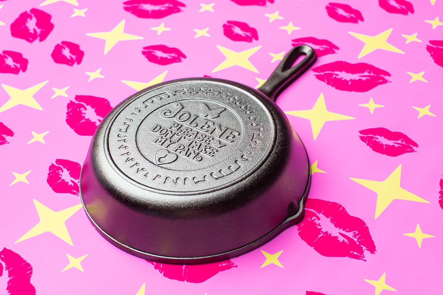 Lodge 8 Inch Dolly Parton Pre-Seasoned Cast Iron Stamped Skillet - Signature Teardrop Handle - Use in the Oven, on the Stove, on the Grill, or over a Campfire - Jolene image number 2
