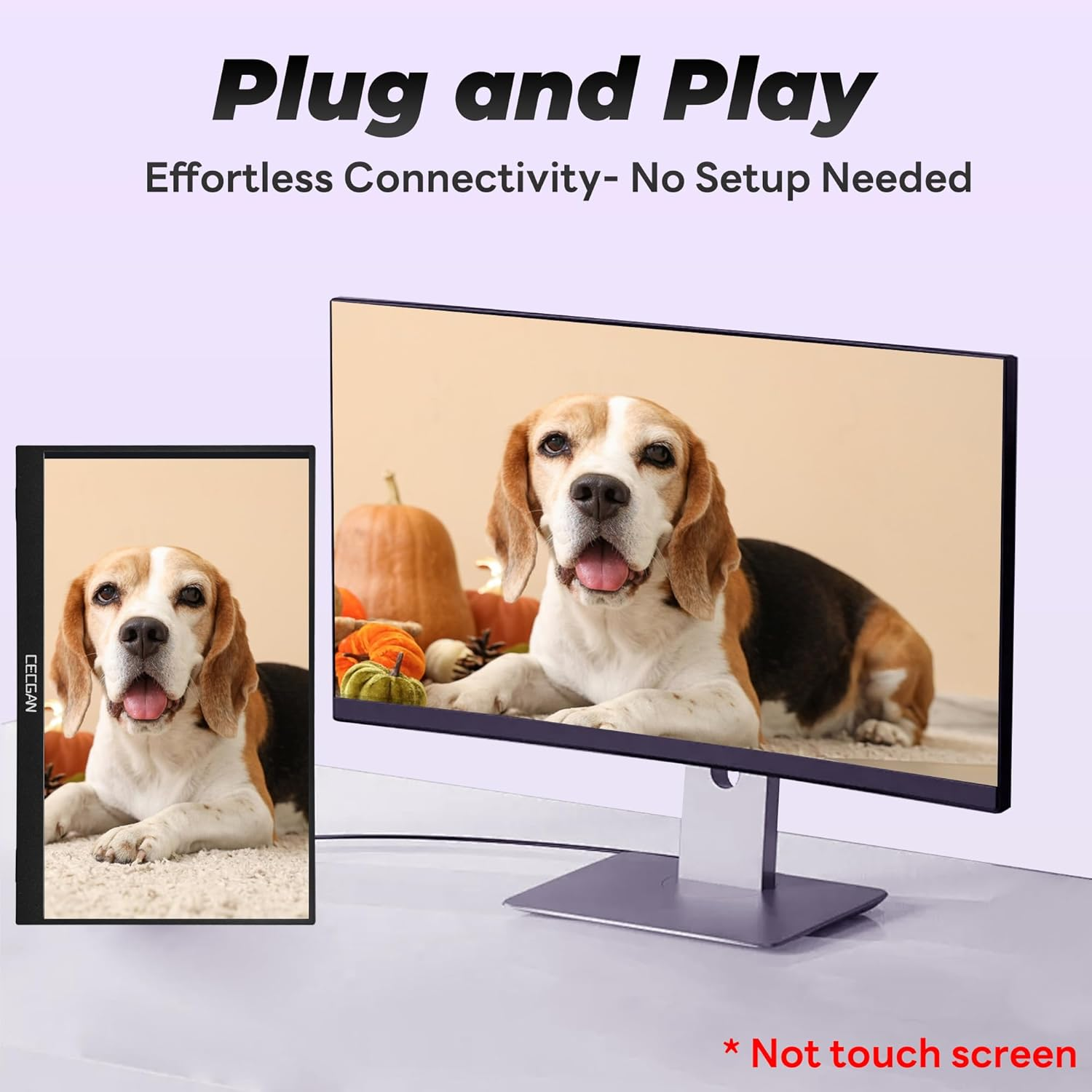 15.6 Inch Portable Monitor, 1080P FHD, Adjustable Angle Bracket, Protective Sleeve Bag, Dual USB-C & HDMI Second Monitor for Laptop, PC, Phone, Mac, Switch, HDR IPS Gaming Display, VESA Compatible. image number 2