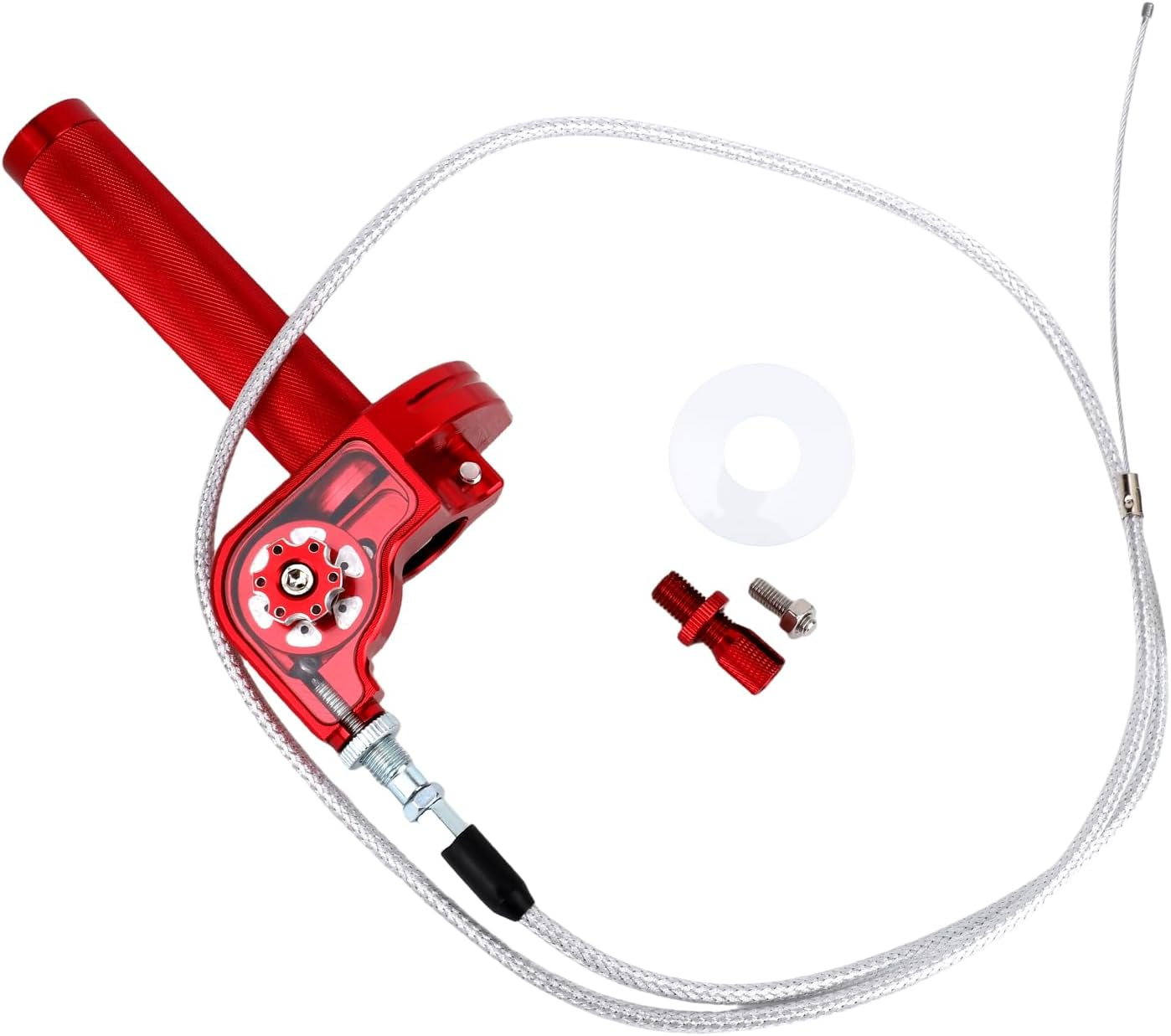 6Pcs Motorcycle Throttle Grip Assembly Kit, 7/8" 22Mm CNC Aluminum Quick Twist Throttle with Cable for Dirt Pit Bike ATV CRF KLX SSR TTR 50Cc 110Cc 125Cc 250Cc Motocross (Black)