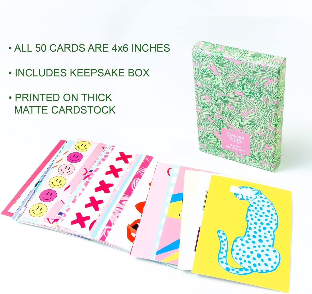 Cloncep Design Preppy Room Decor Collage Kit, 50 PCS, 4X6 Inch, Preppy Decor for Wall, Preppy Wall Collage, Preppy Pictures for Wall, Aesthetic Wall Art image number 1