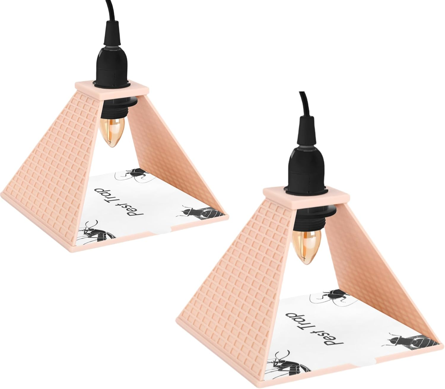 2PCS Indoor Plug-In Insect Trap, Multi-Functional Night Light, Indoor Mosquito and Fly Trap, Suitable for Bedrooms, Living Rooms, Dormitories, Etc. (Pyramid-Shaped)