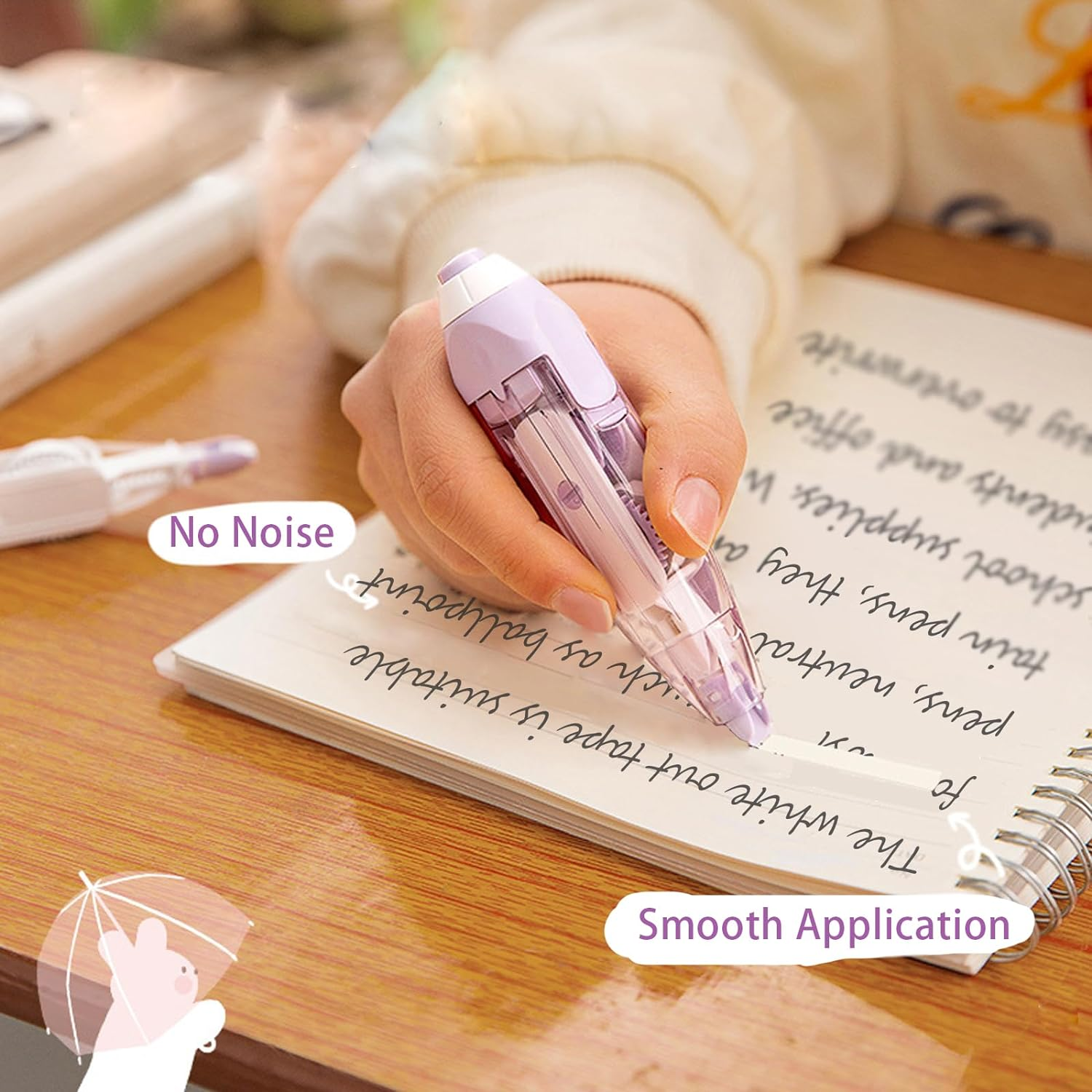 8Pcs Retractable White Out Correction Tape Set, 4Pcs Refillable White Out Tape Pen with 4Pcs Replacement Tape Refill, Aesthetic Writing Stationary Supplies for School Office Student Kids image number 3