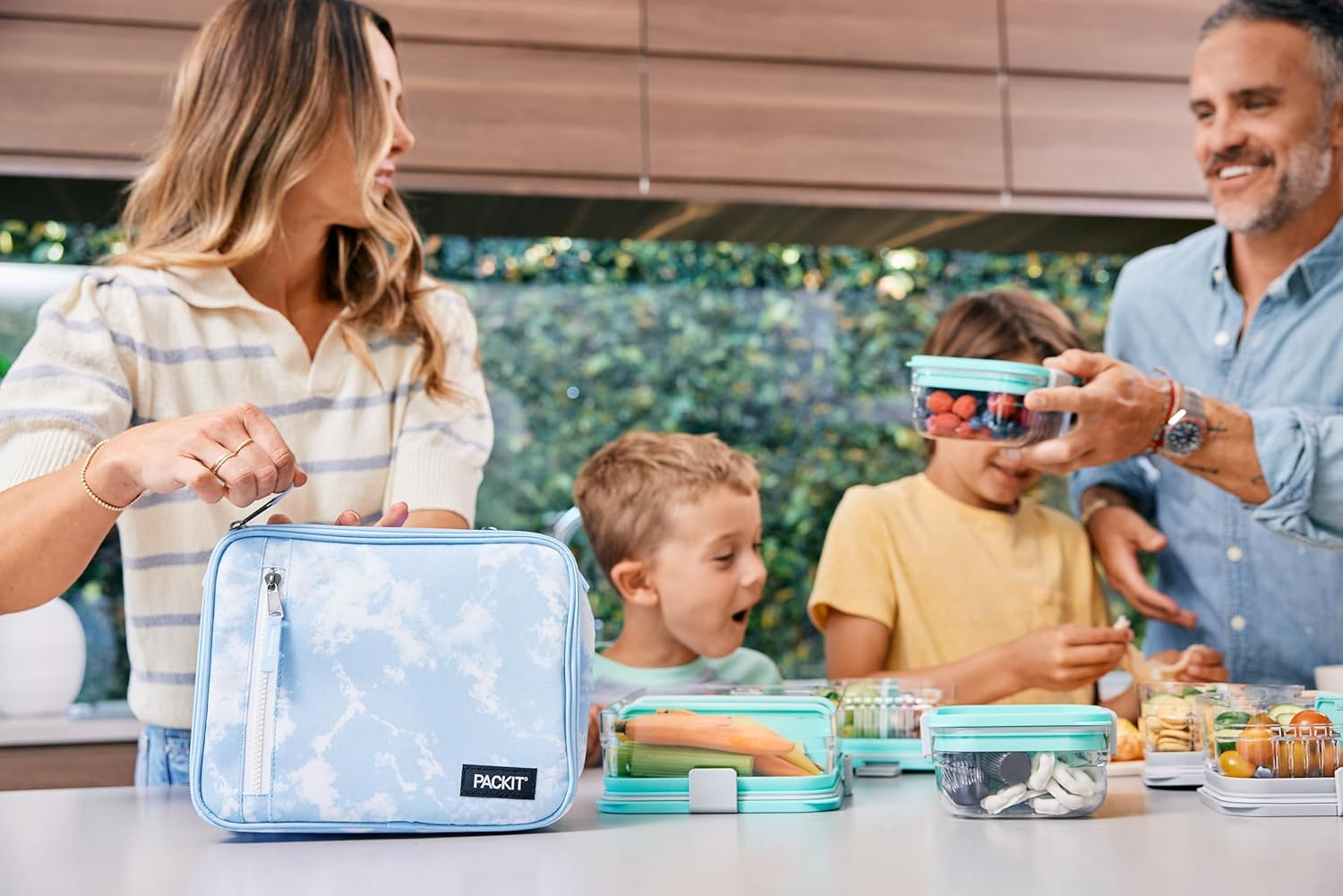 Packit Freezable Classic Lunch Box, Blue Sky - Checked Out image number 4