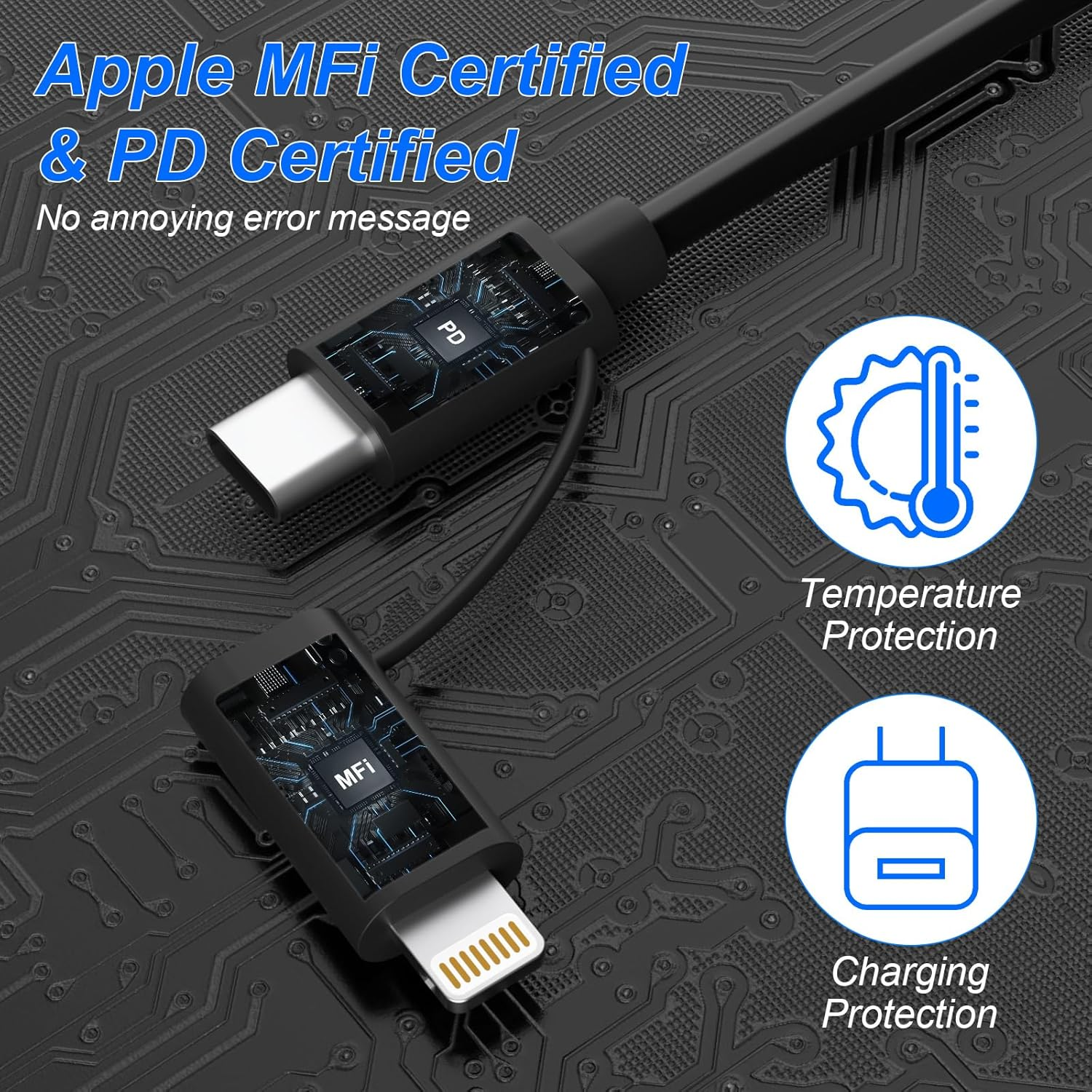 4 in 1 USB C and Lightning Cable [Mfi Certified]60W Fast Charging & Data Sync Apple Carplay & Android Auto,Coiled Multi Charging Cable Combo Lightning/Type C/USB a Ports for Iphone/Android/Ipad/Laptop image number 3