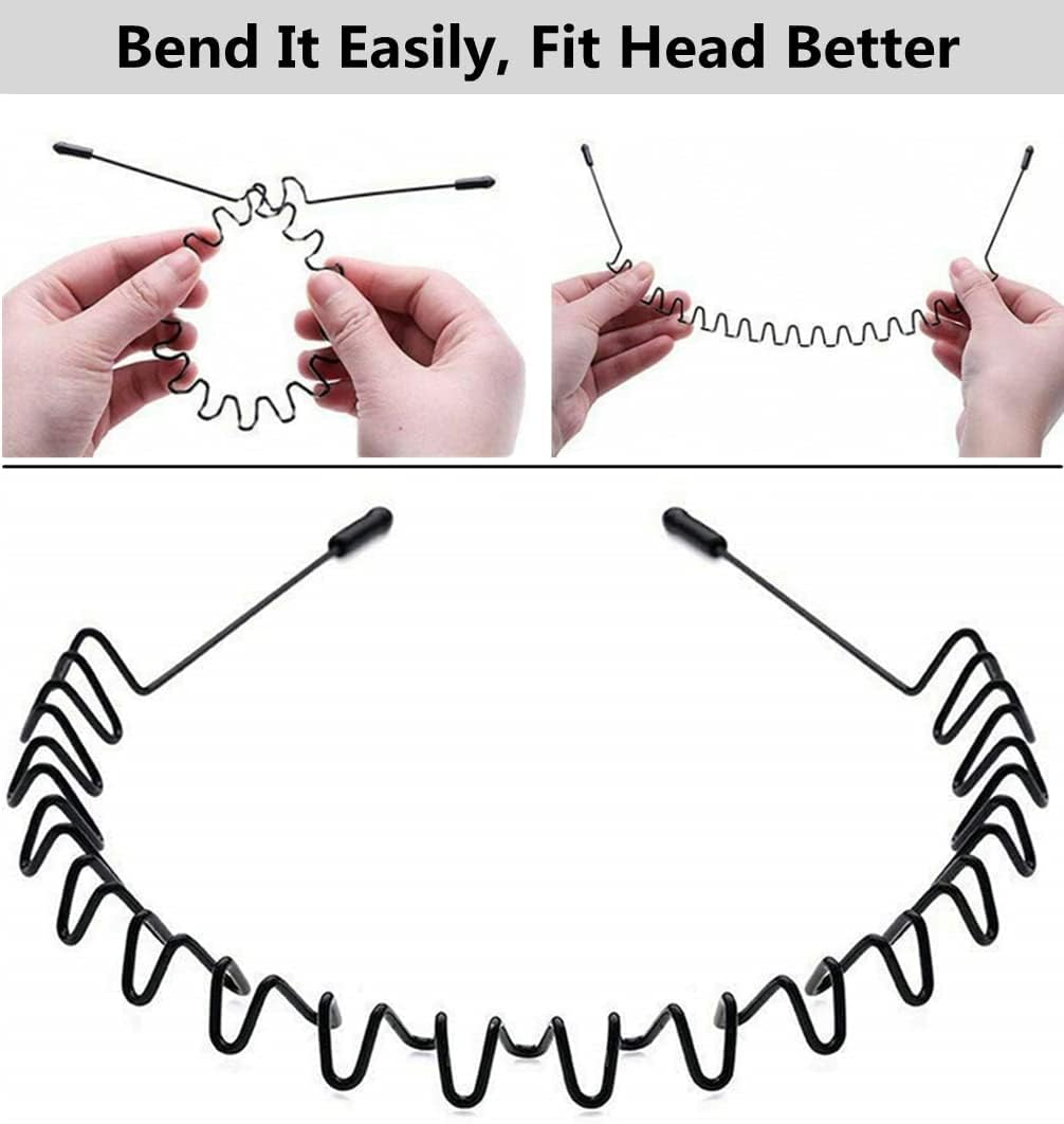 VAKRATUNDA KITCHENWARES Metal Hair Band for Men Metal Headbands for Women Mens Headband for Long Hair Spring Wavy Headband for Men or Women image number 5