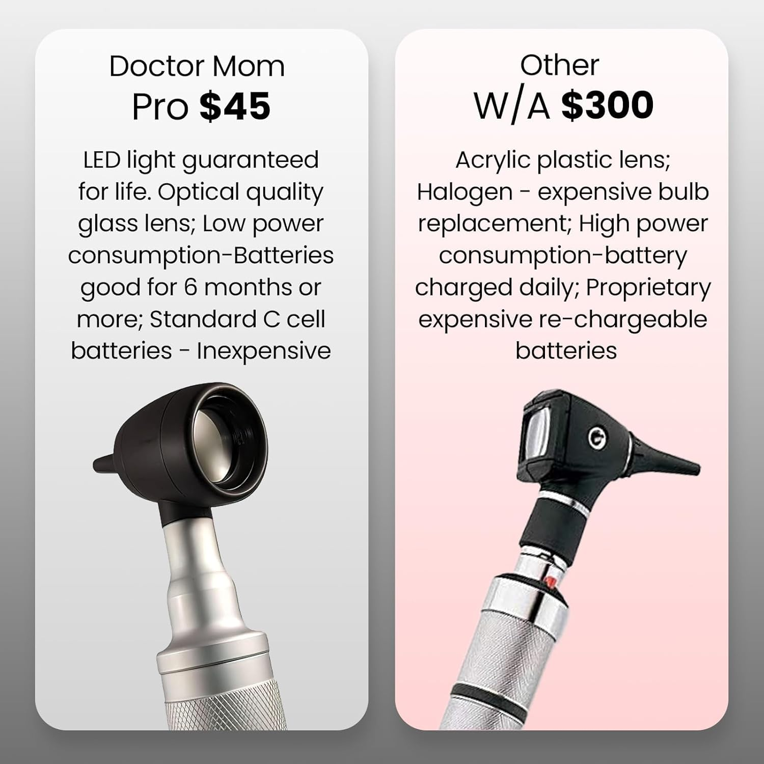 5Th Generation Dr Mom LED PRO Otoscope - 100% Forever Guarantee Covers Any Issue - Full Size Otoscope with Our Largest Diameter Optical Glass Lens Includes Batteries and Disposable Specula image number 4