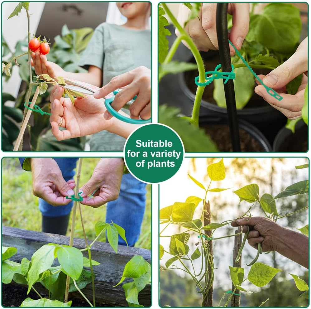 200 Pieces Adjustable Garden Plant Twist Ties, Reusable Green Garden Ties Gardening Ties, Reusable Garden Plant Twist Tie Plastic Garden Ties Plant image number 2