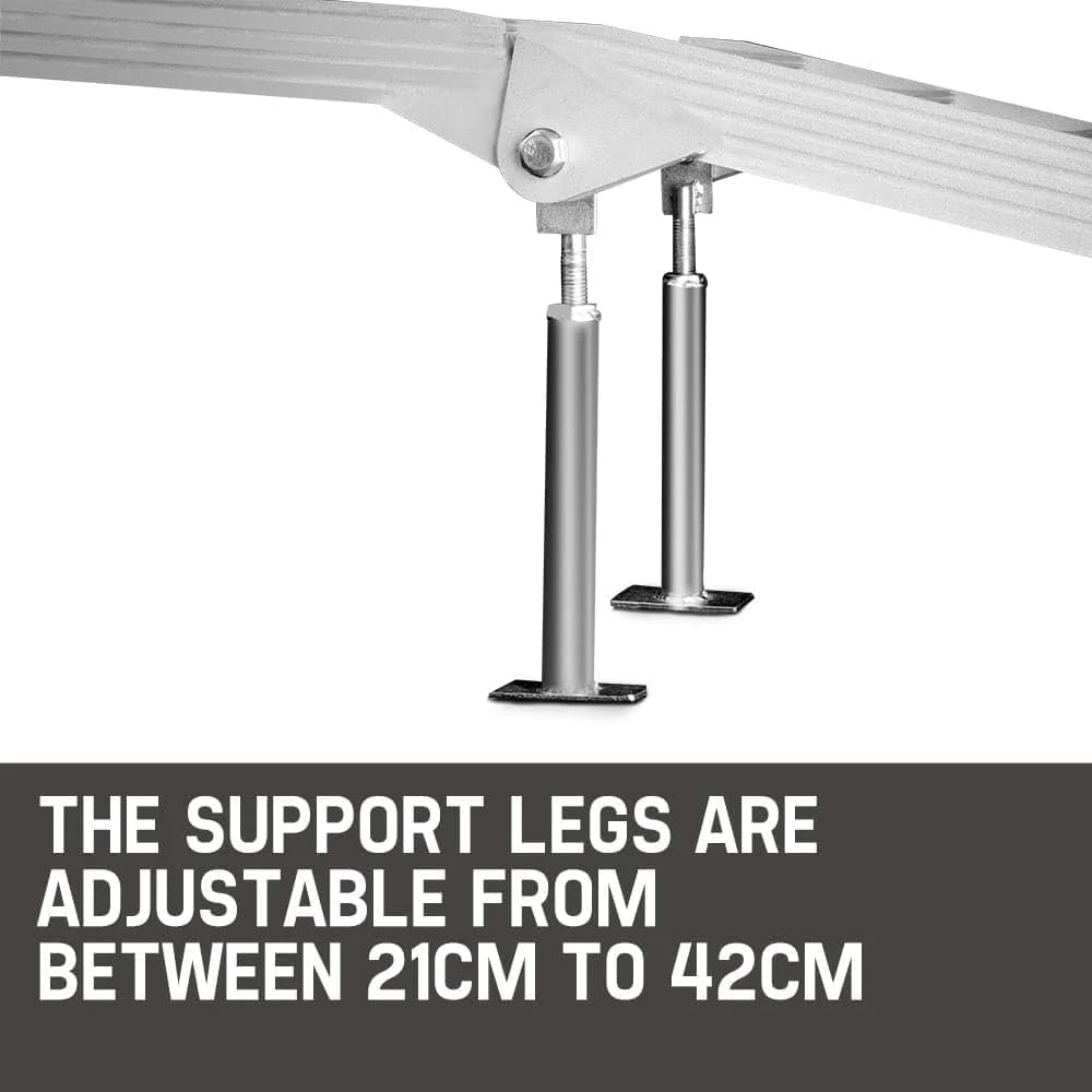 Pair of 2.3M Aluminum Loading Ramps with Supporting Legs, 1360Kg Total Capacity image number 4