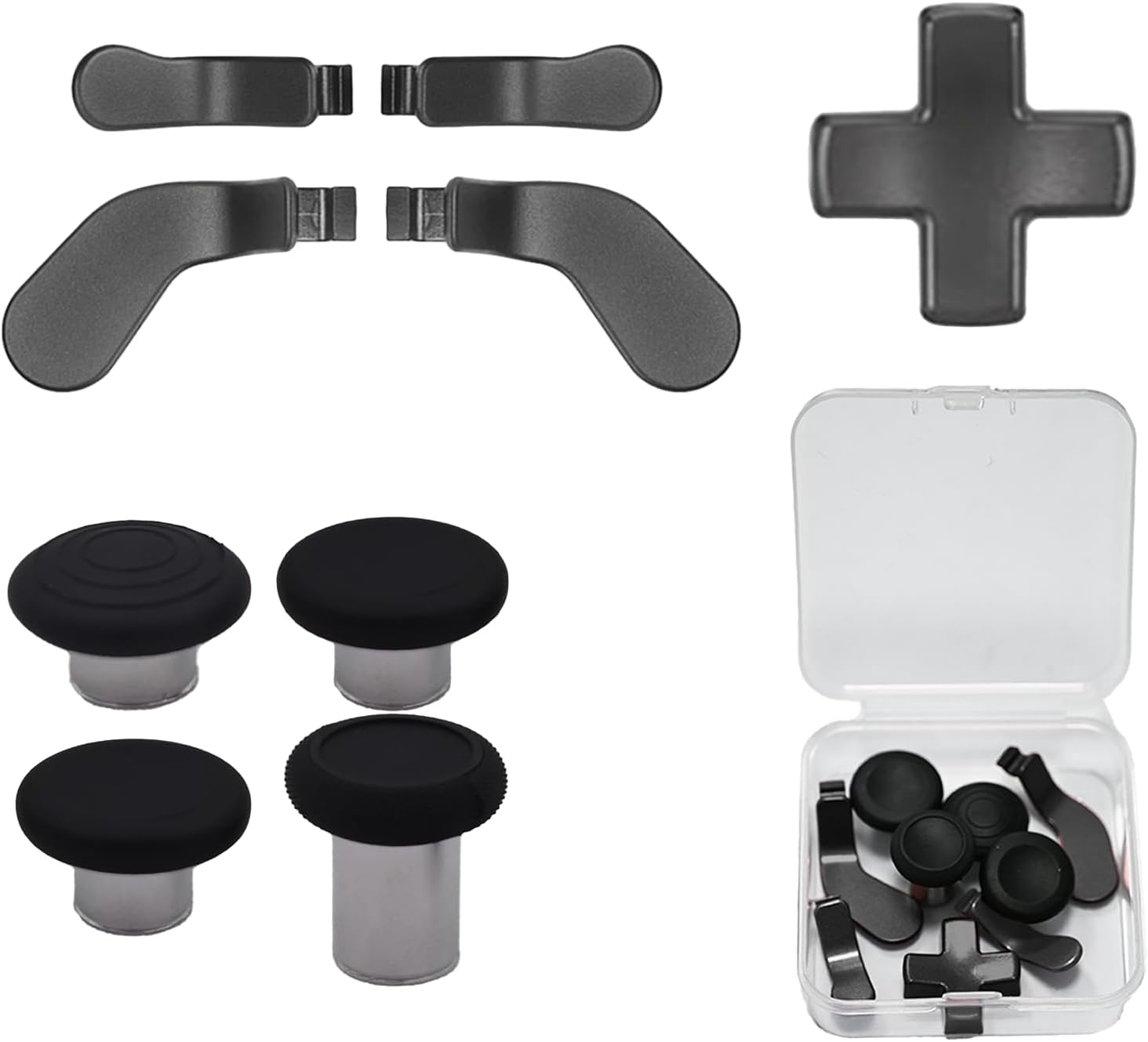 9 in 1 Thumbsticks for Elite Series 2 Core Controllers, D-Pads Replacement for Xbox Elite 2 Core Controller, Elite Control Paddles for Xbox Elite 2 Core, Accessories Parts for Xbox One Elite 2 (Black)