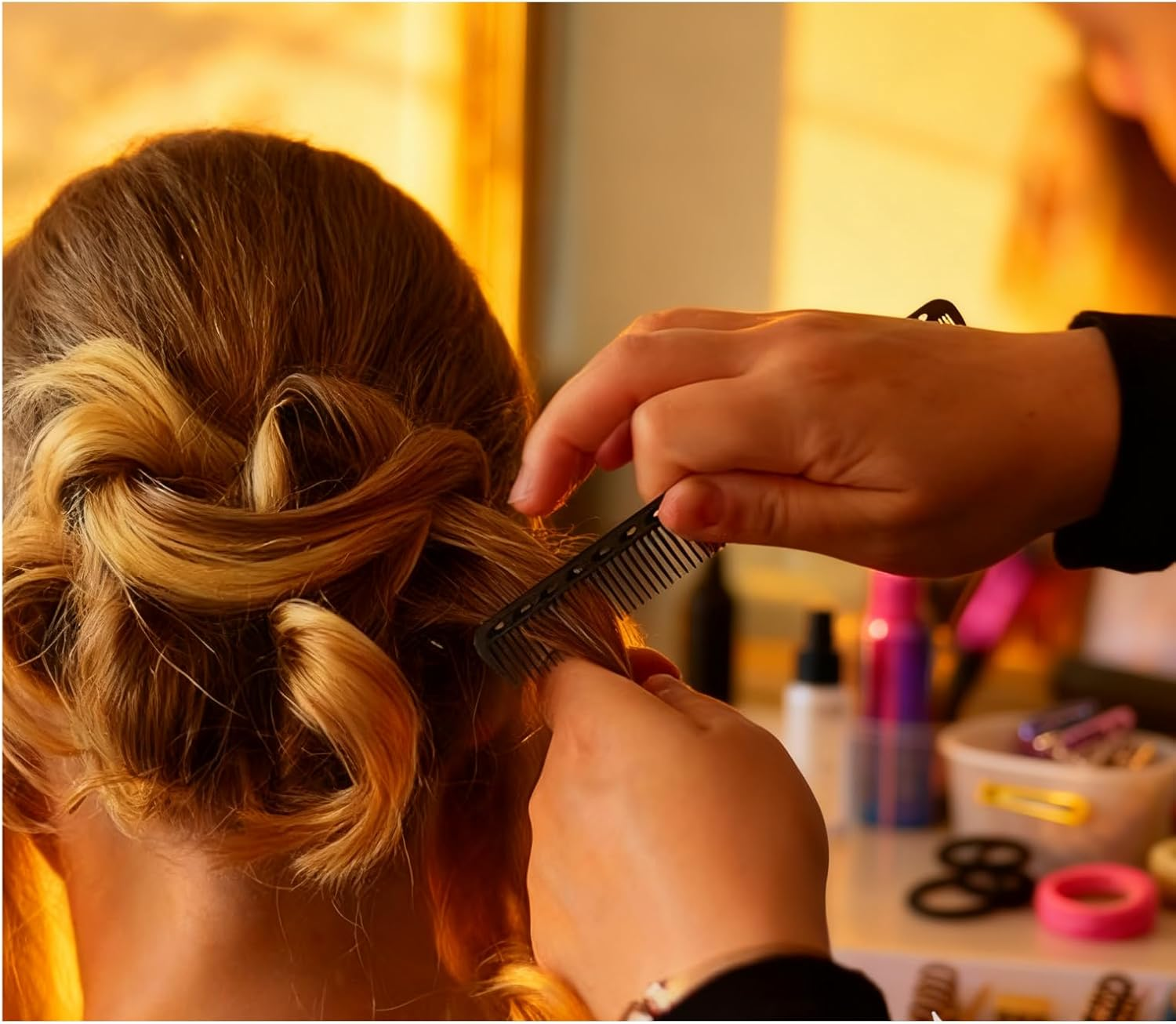 CKONXE 3 Pack Black Professional Carbon Fibre Hair Cutting Combs, 18 Cm, for Hair Stylist Heat Resistant Carbon Fiber Salon Hairdressing Comb - Fine Cutting Comb for Men & Women