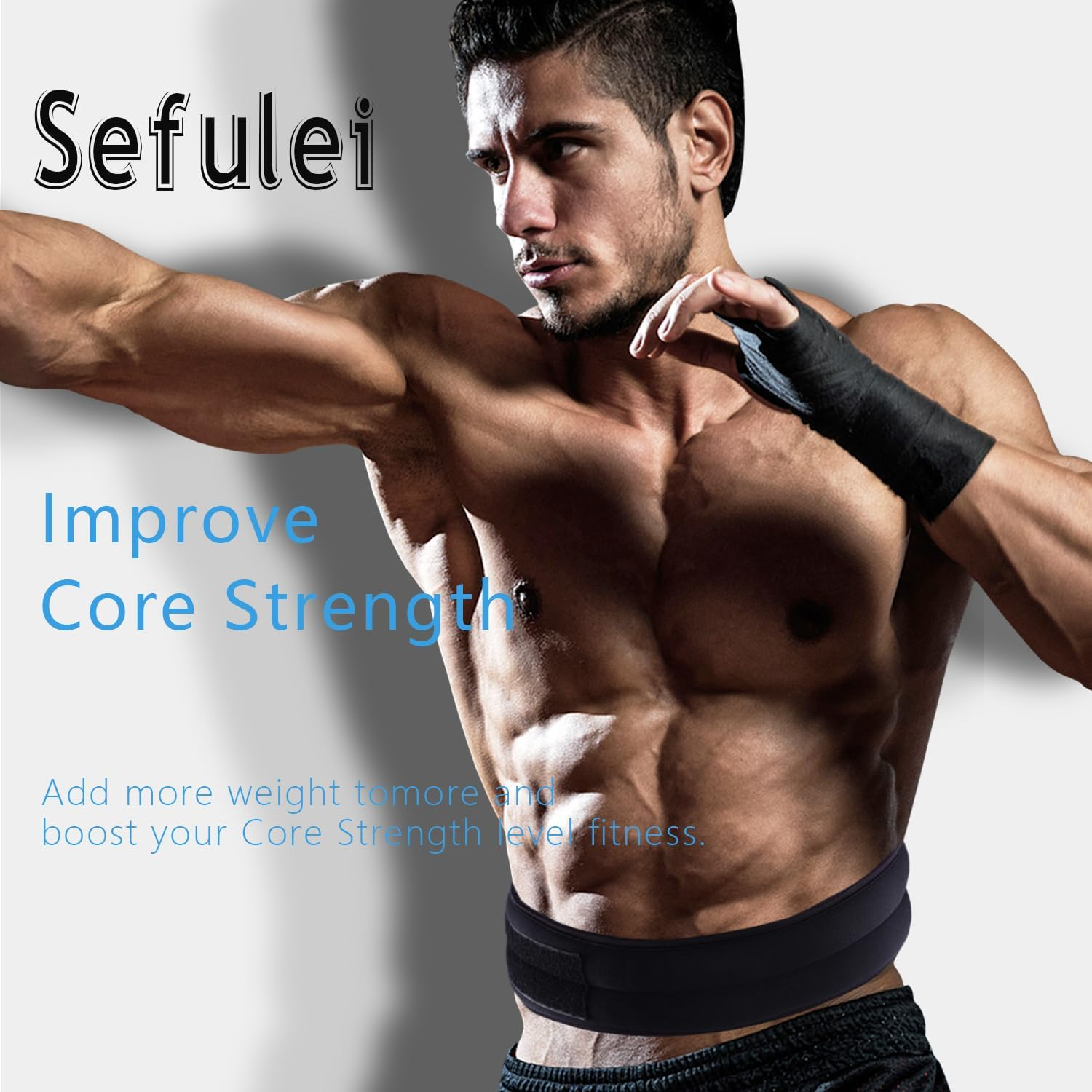 Weighted Belt 30"-42"Adjustable Sport Fitness Belt for Abs Strengthening Workout Body Shaping Core and Weight Loss image number 1