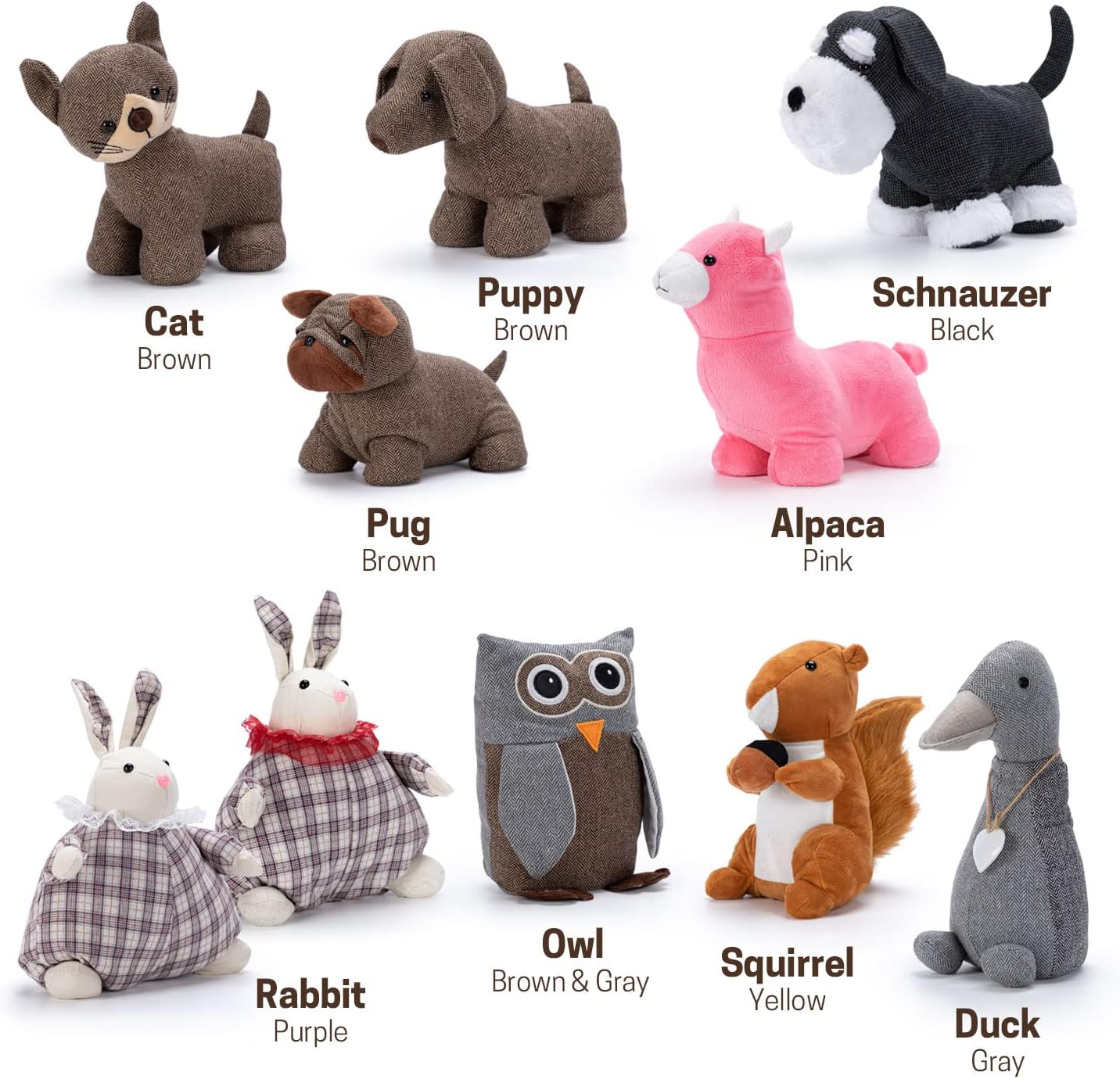 SWISSELITE Cute Decorative Weighted Door Stopper for Home and Office Compact Animals D&eacute;cor Door Stopper with Soft Fabric image number 3