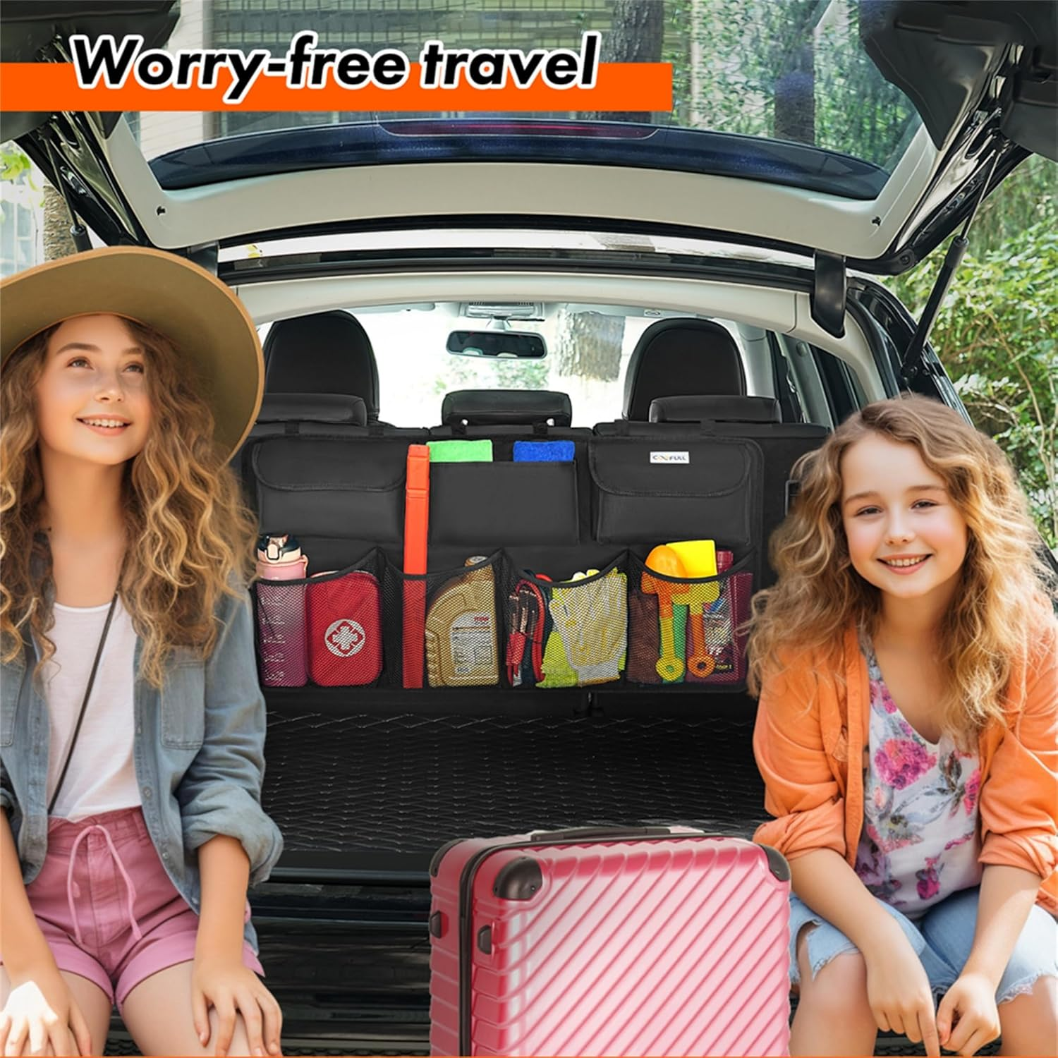 Upgraded Car Boot Organiser Waterproof Super Capacity Enlarged 7 Pockets Car Storage Organiser with Enhanced Hook Side Strips, Boot Tidy＆Clean image number 6