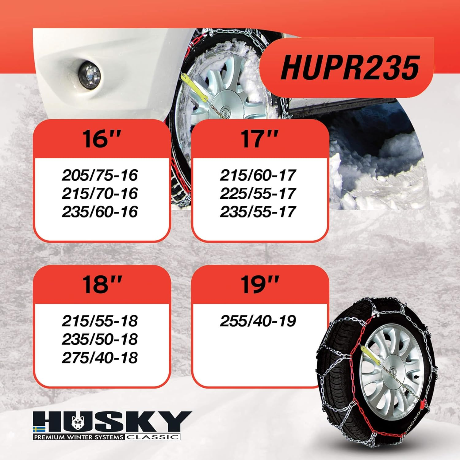 SUMEX HUPR235 4 WD 235 Snow Chains Husky Professional 16 Mm image number 2