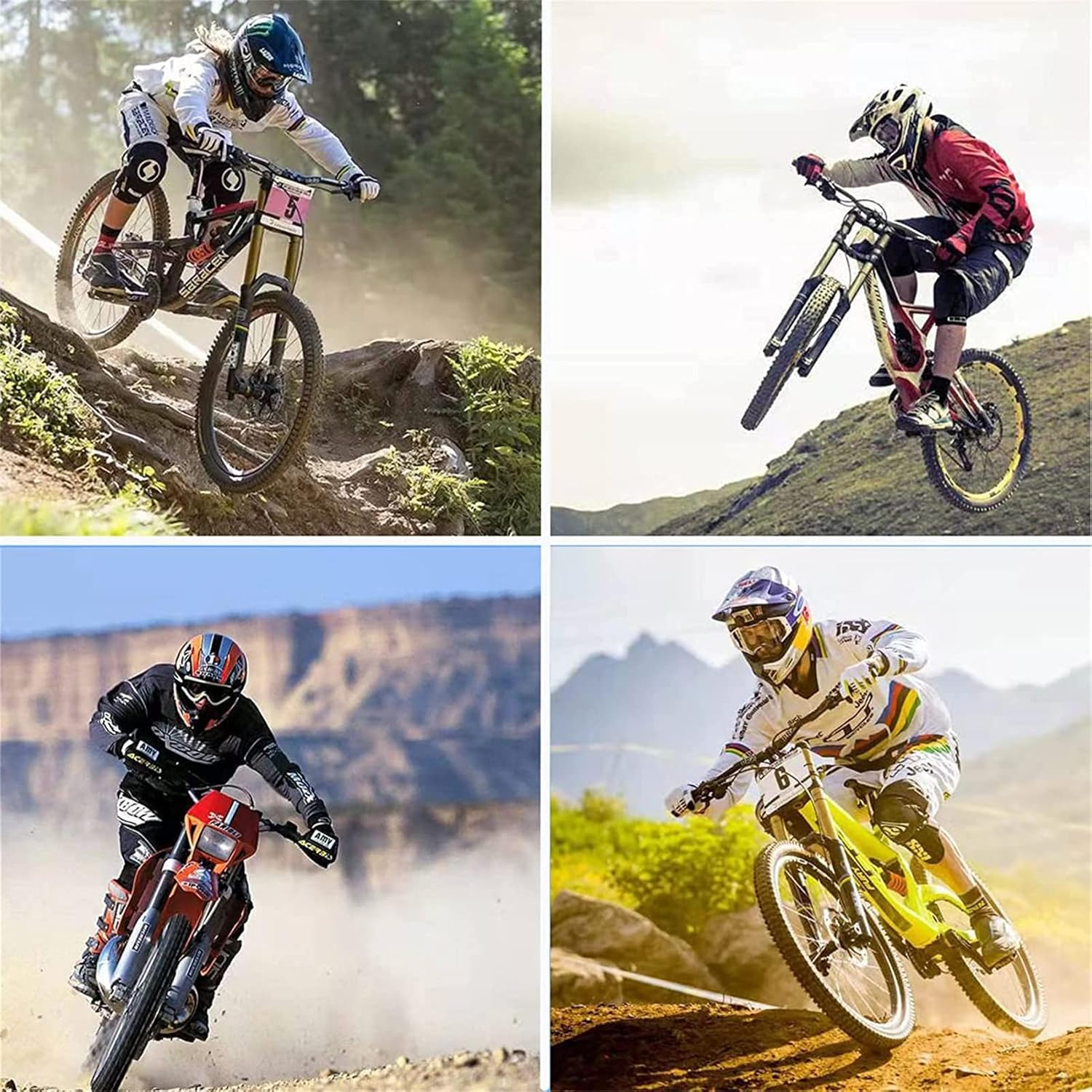 HULG Men'S Cycling Jersey Mountain Bike Motocross Jersey Long Sleeve MTB T-Shirt Downhill Cycling Jersey Quick-Drying