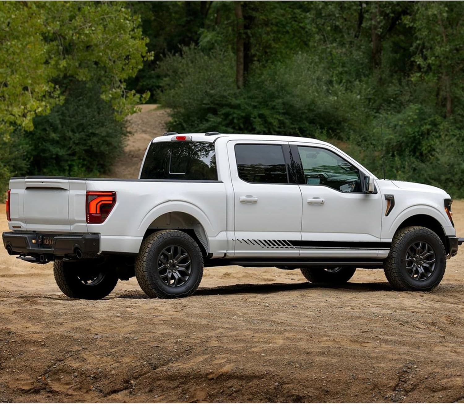 Ramuel Car Stickers Decorations Auto Racing Body Side Stripes Vinyl Modified Stripe Decal Decoration 2PCS for All Cars SUV Truck Off-Road Vehicles Universal Stickers Accessories image number 2