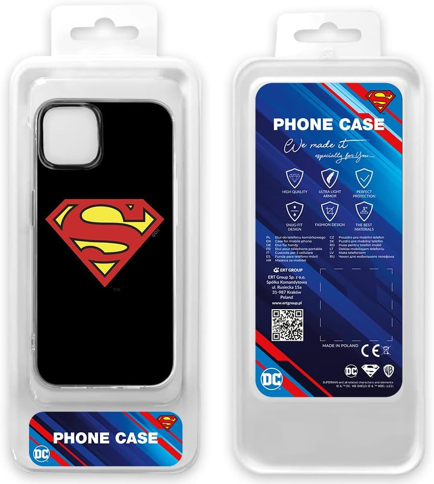 ERT Group Superman 002 Licensed TPU Phone Case for Iphone 14 Plus, Black image number 5