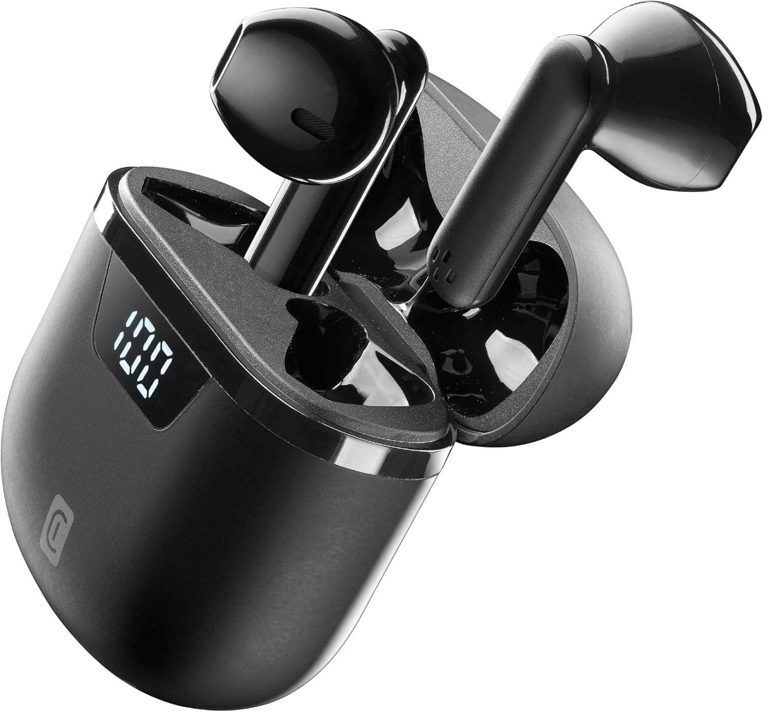 Cellularline | Seek PRO | Wireless Earbuds with Charging Case - Fast Charging: 45 Minutes - LED Display: Remaining Charge Indicator - Playtime: 15 Hours - Black image number 6