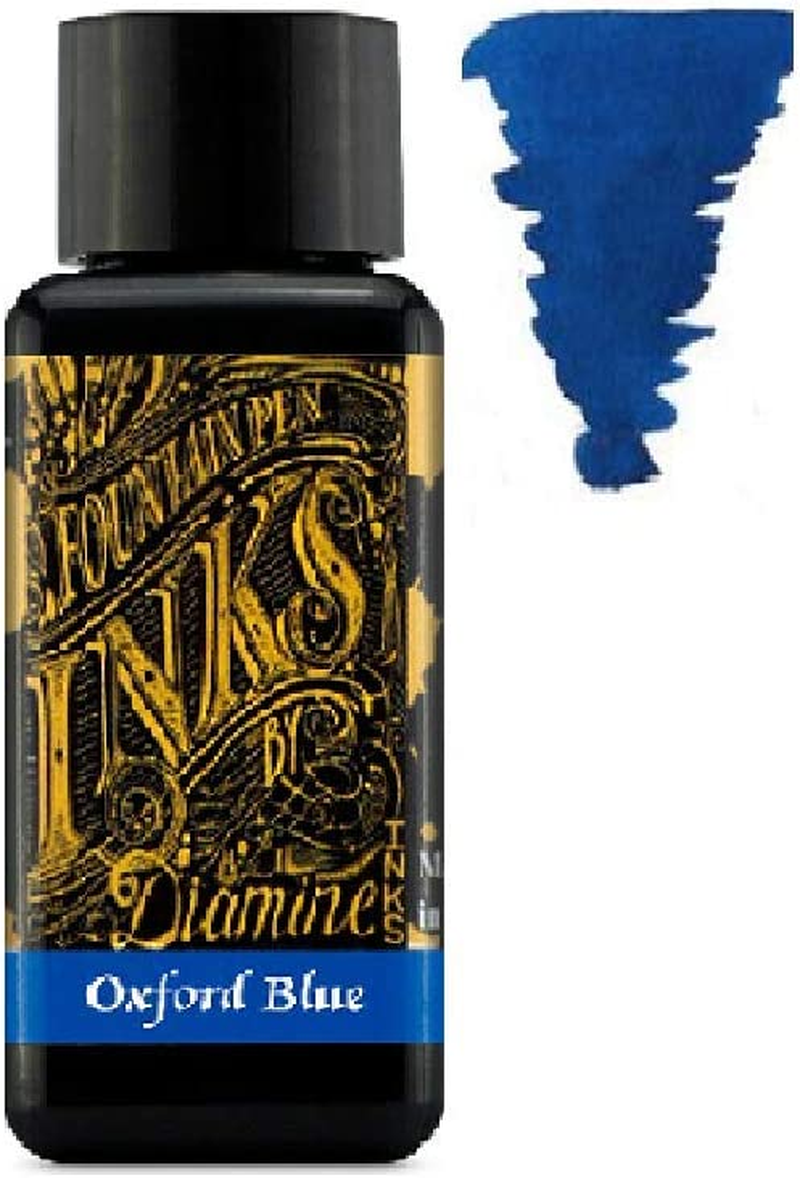 Diamine Fountain Pen Ink 30Ml - Colour Wheel - 6 X Bottles - Amber, Oxblood, Imperial Purple, Aurora Borealis, Oxford Blue, Meadow image number 1
