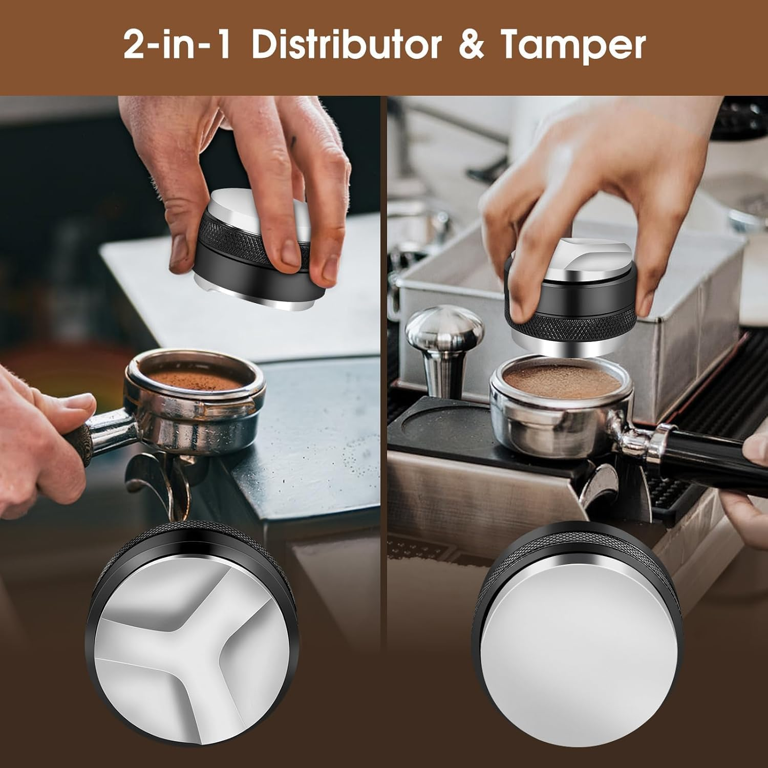Espresso Accessories Kit, Coffee Distributor and Tamper Leveler, WDT Tool and Dosing Funnel Set Fits 58 Mm Espresso Machines and Portafilters (58Mm) image number 3