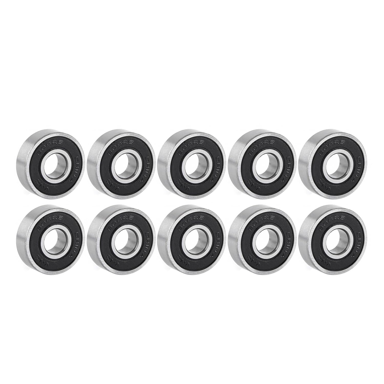 Domary 10PCS 608 2RS Ball Bearing Dual Sided Black Rubber Sealed Deep Groove Micro Miniature Easy Install Long Service Life 8X22X7Mm image number 6