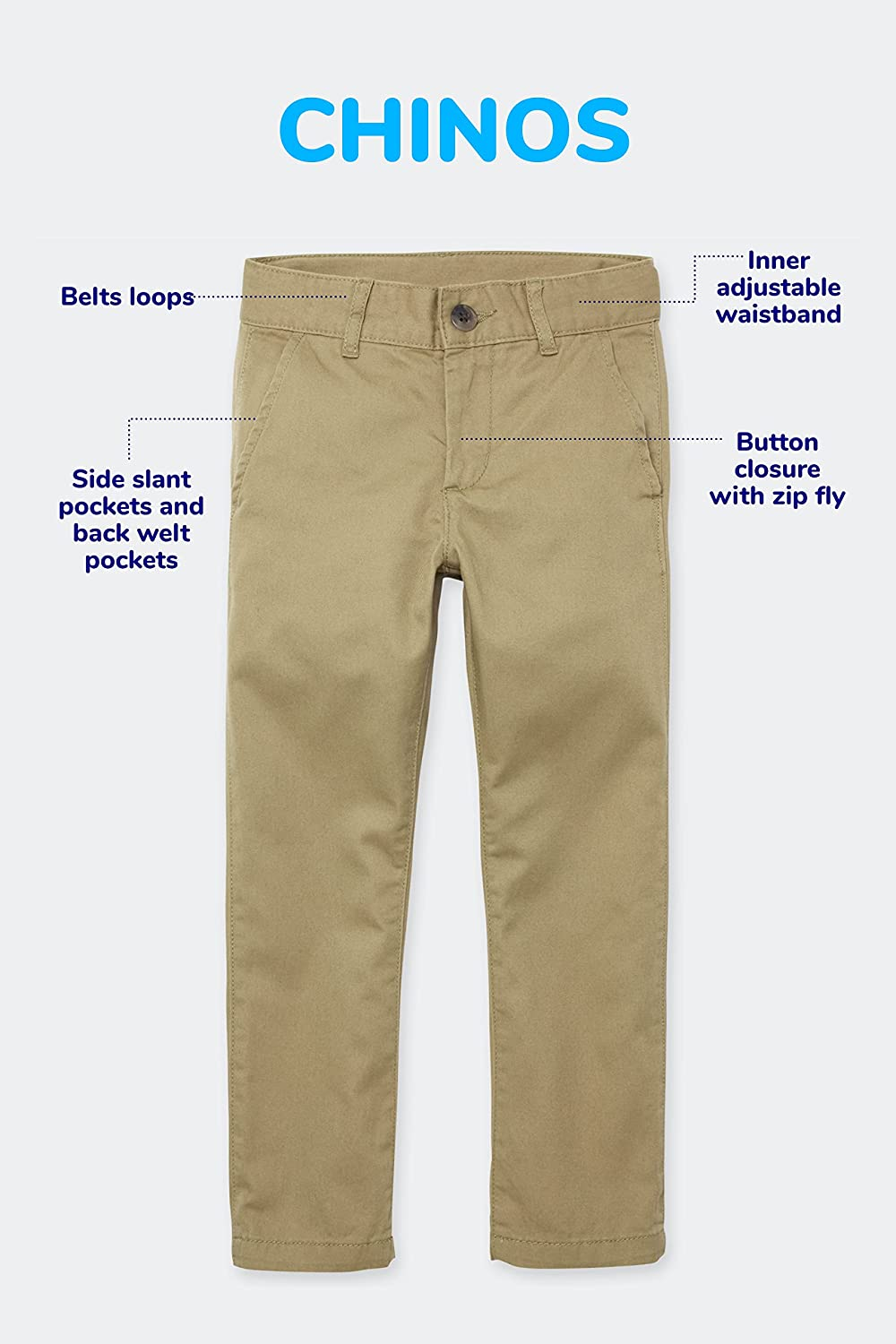 The Children'S Place Baby Boys Toddler Stretch Chino Pants image number 5