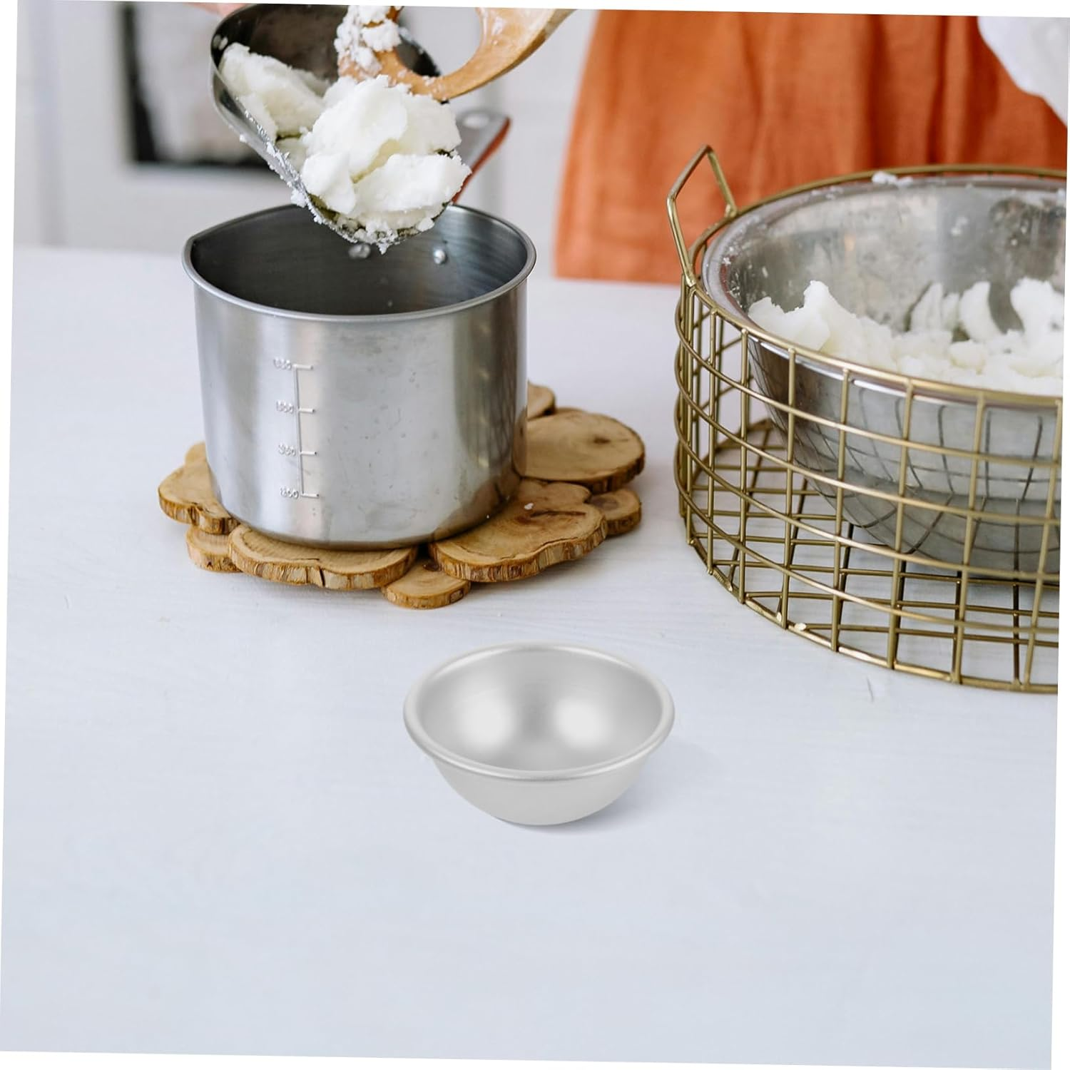 SEWACC 12Pcs Semi-Sphere Aluminum Molds Bath Bomb Molds for DIY Bath Salts Salt Craft Projects image number 5