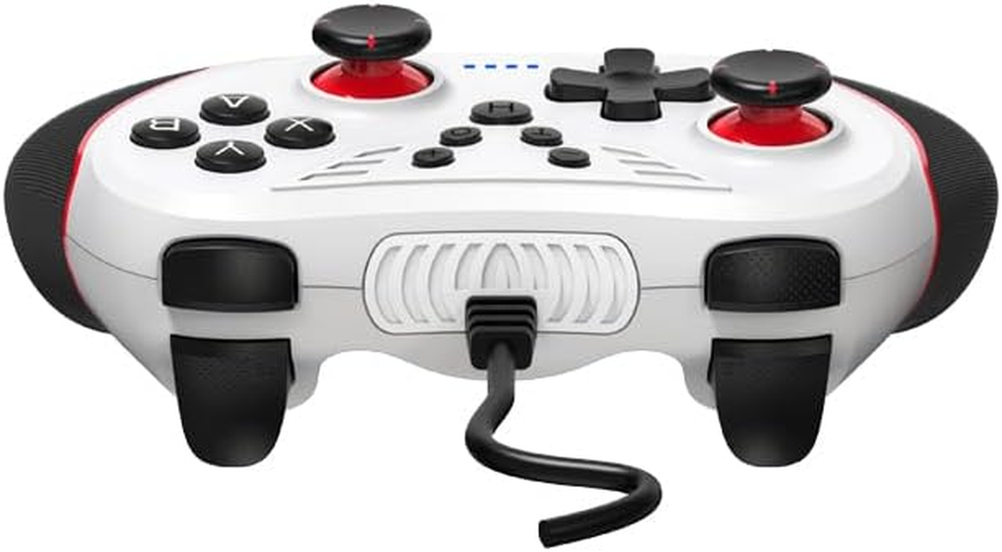 Multiplatform Gaming Controller for Pc/Switch, Wired USB with Turbo Function, Programmable Buttons, Vibration Feedback (White Red Black) image number 3