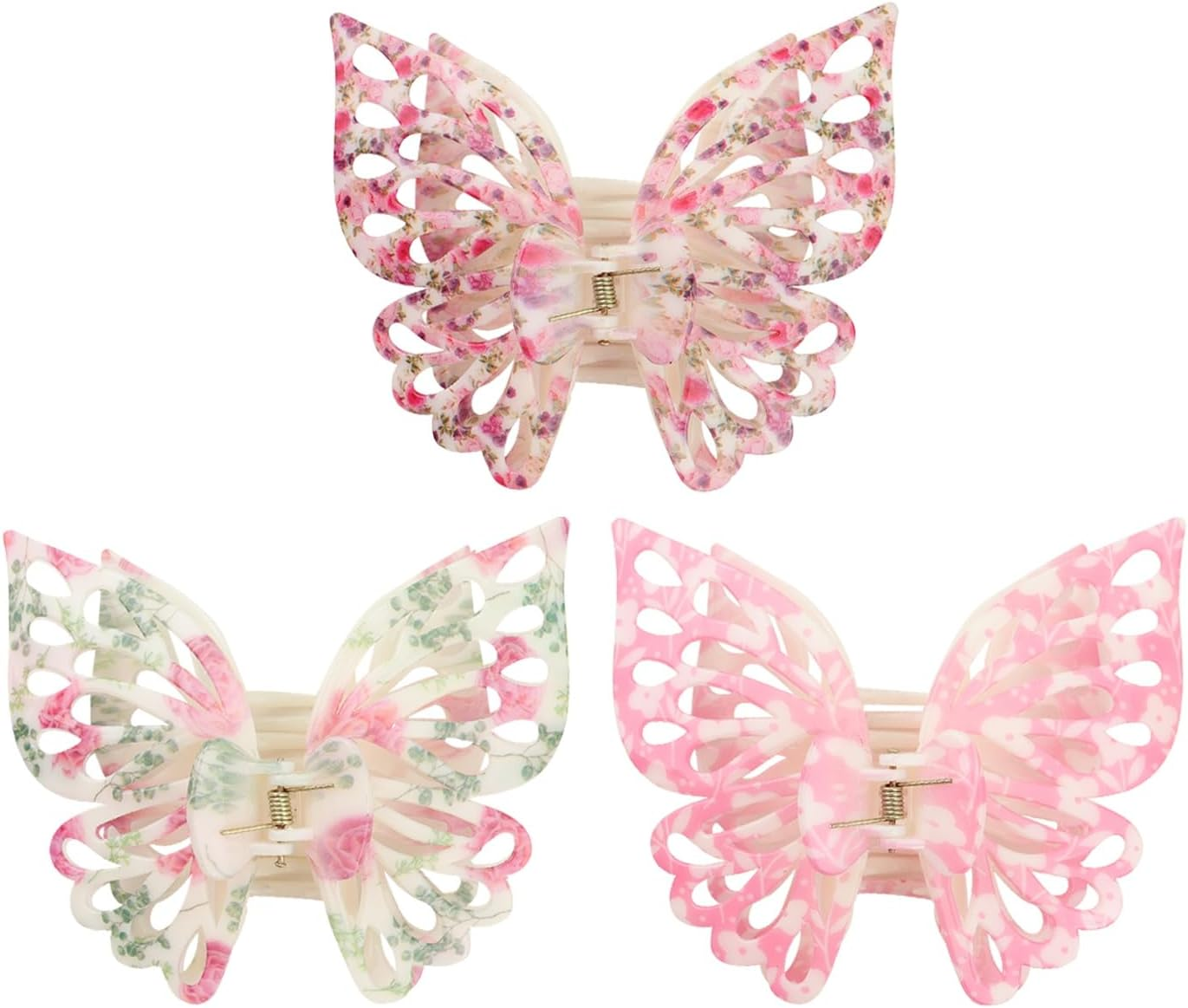 Butterfly Hair Clips Claw Clips for Women - Matte Big Cute Clips for Thick & Medium Hair (3Pcs) image number 1