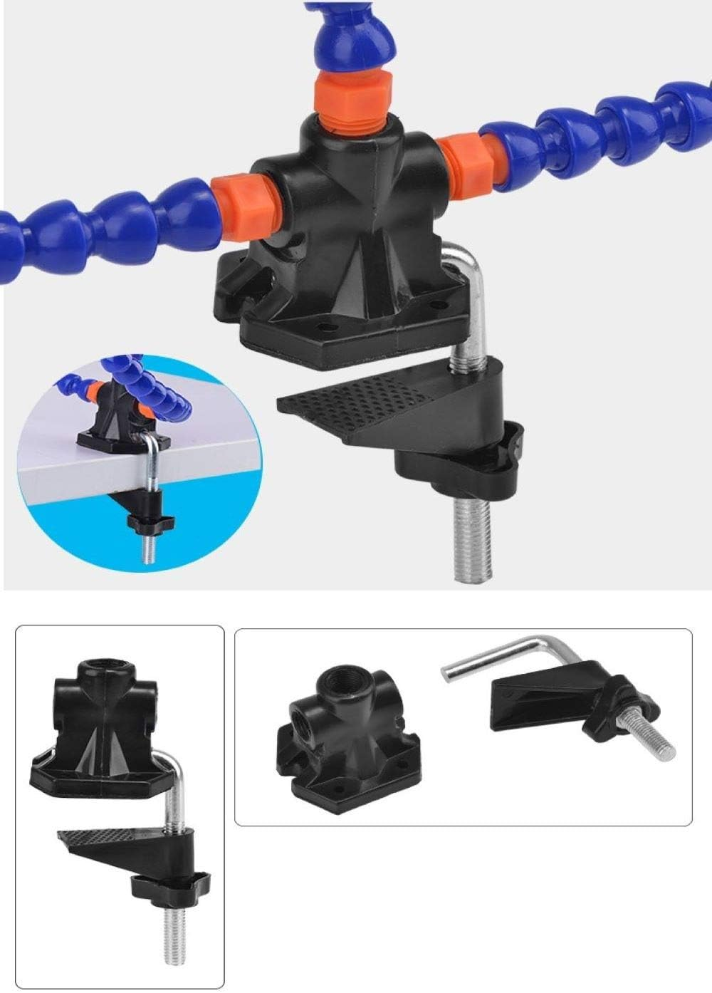 Solder Helping Hands Clamp Station Soldering Third Hand Tool 3Pcs Flexible Arms Swivel Holder image number 2