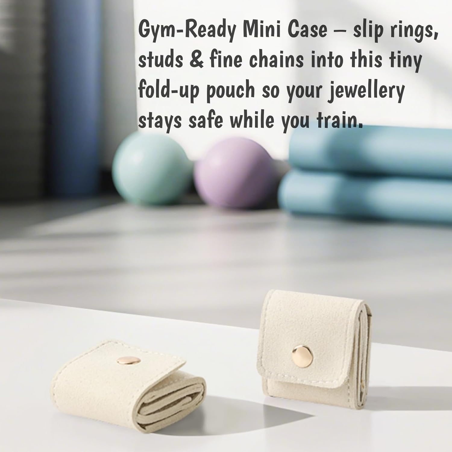 Kawlxpp PU Suede Mini Travel Jewellery Roll &ndash; Foldable Portable Organizer Case with Buckle for Rings, Earrings & Necklaces (3Pcs, Pink/Grey/Beige) - 1, Grey image number 6