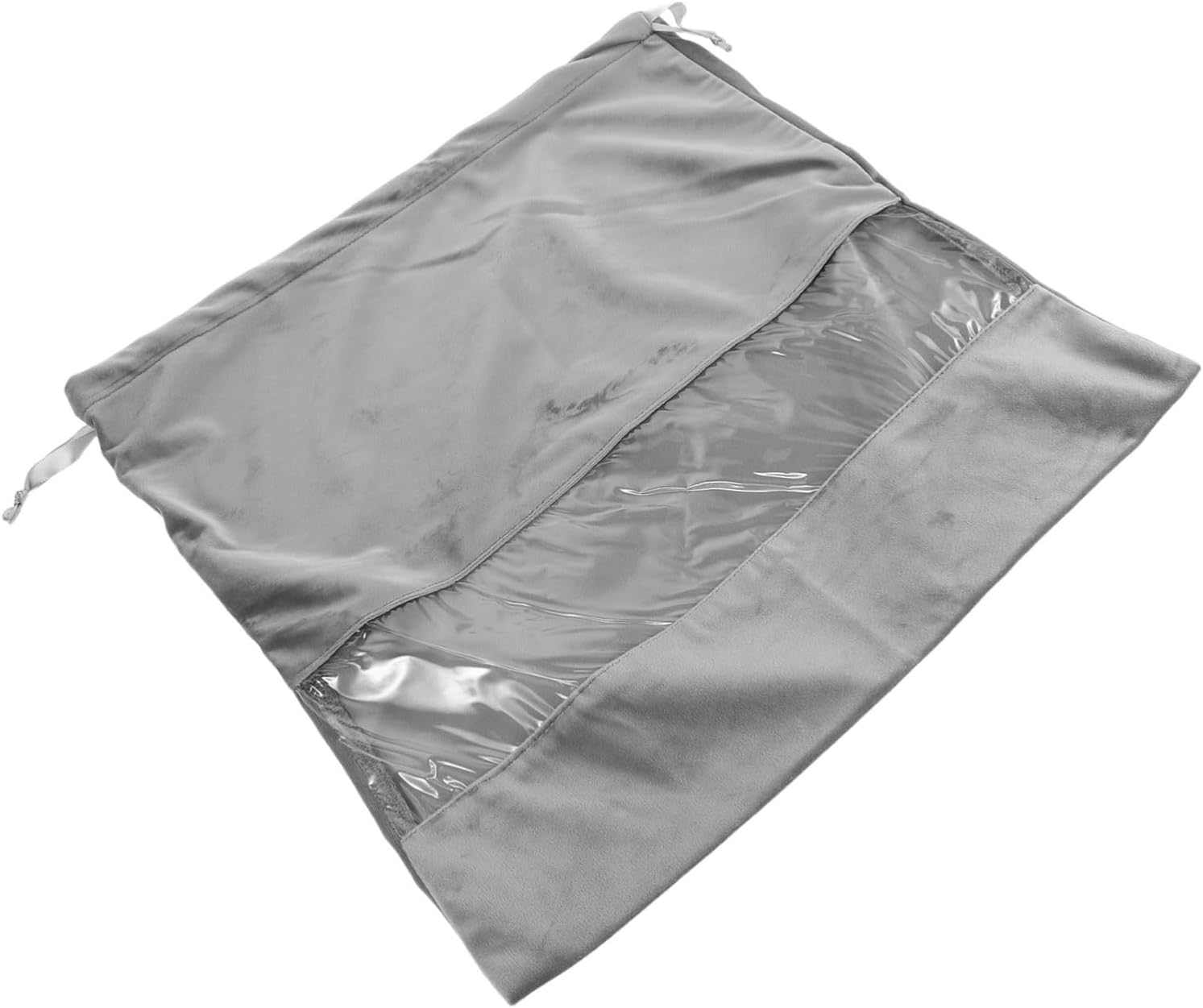 Portable Transparent Drawstring Dryer Bag Lightweight Velvet Dust Pouch for Hair Dryers Curling Tools Shoes and Purses Travel Friendly Organizer with Easy Access Closure Black