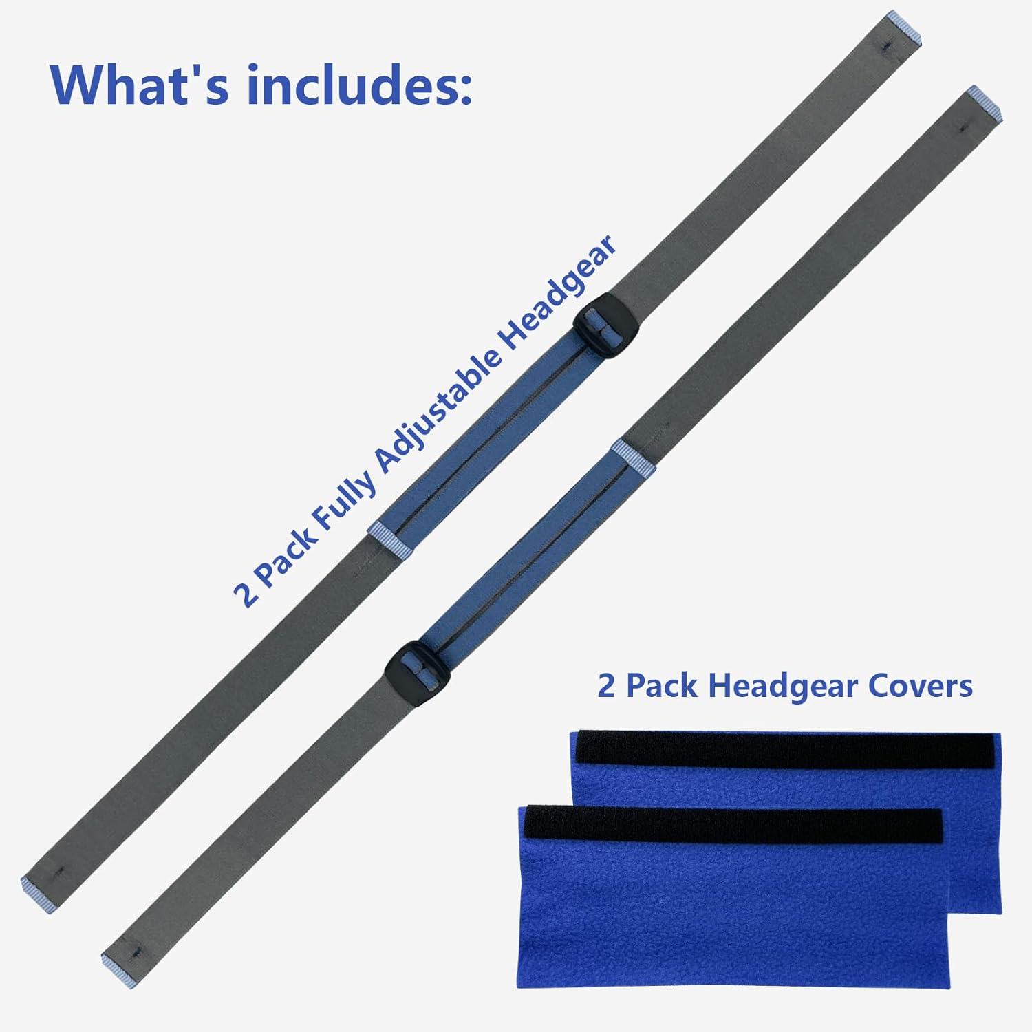 Upgraded Headgear Strap for Airfit P10 / N30 Airsense 10 Nasal Pillow Frame with Build-In Full Adjustable Velcro Blue Compatible for Resmed Airfit P10 N30 image number 5