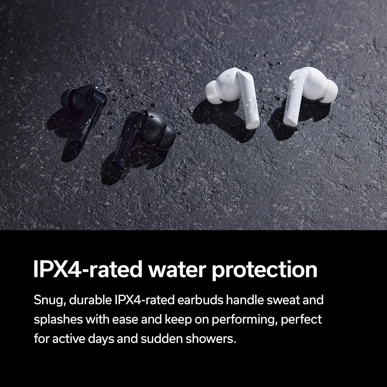 Denon AH-C840NCW True Wireless Earbuds, Bluetooth 5.3, Adaptive Hybrid Noise Cancelling, IPX4 Water Resistant, White image number 6