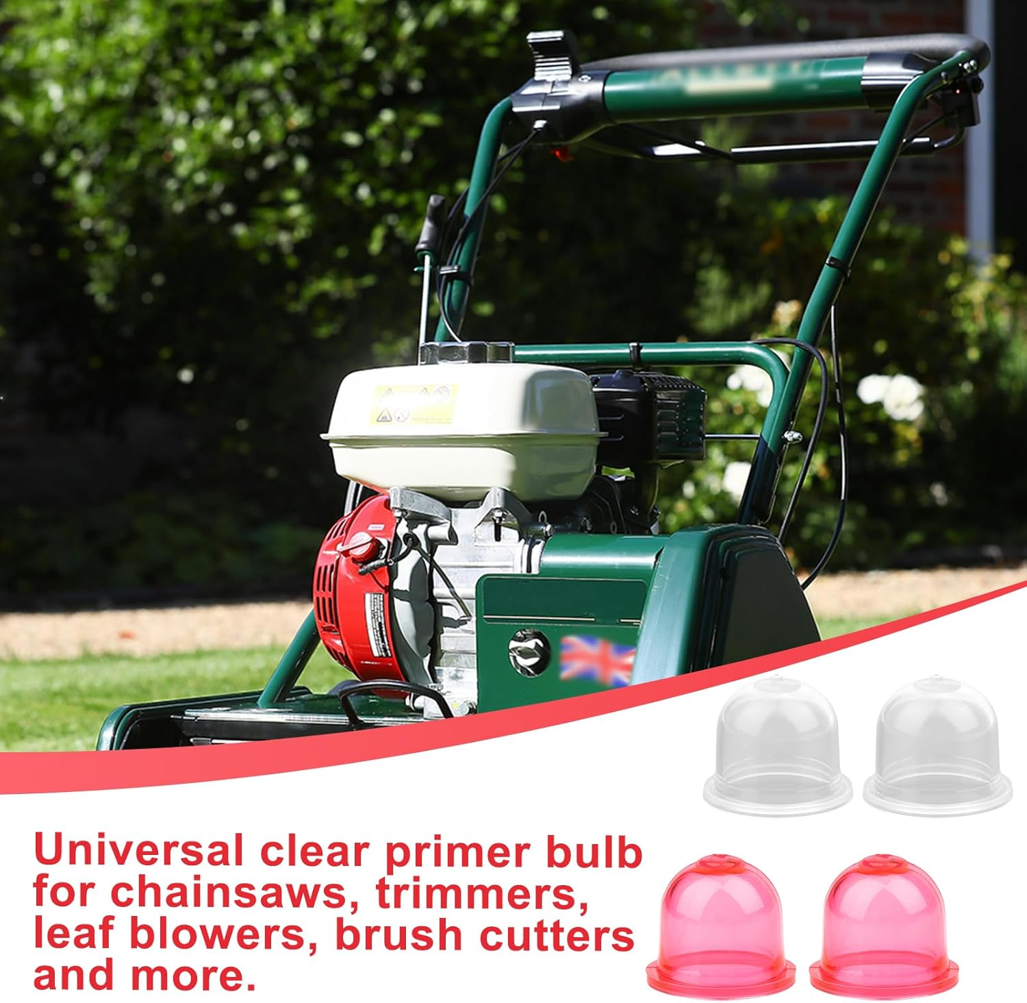 NQEUEPN 8Pcs Petrol Fuel Primer Bulb, Transparent Red Carburetor Primer Bulbs Replacement for Small Engines Trimmer Blower Strimmer Cutter Mower Compatible with 188-12 188-12-1 49-020 615-811 image number 3
