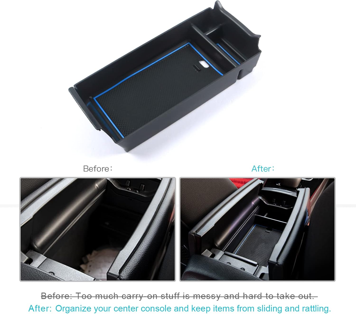 CDEFG Mercedes A-Class W177 V177 B-Class W247 GLA H247 GLB X247 CLA C118 2019-2023 2024 Centre Console Armrest Organiser Armrests Storage Box Glove Box Centre Console Car Accessories (Blue) image number 4