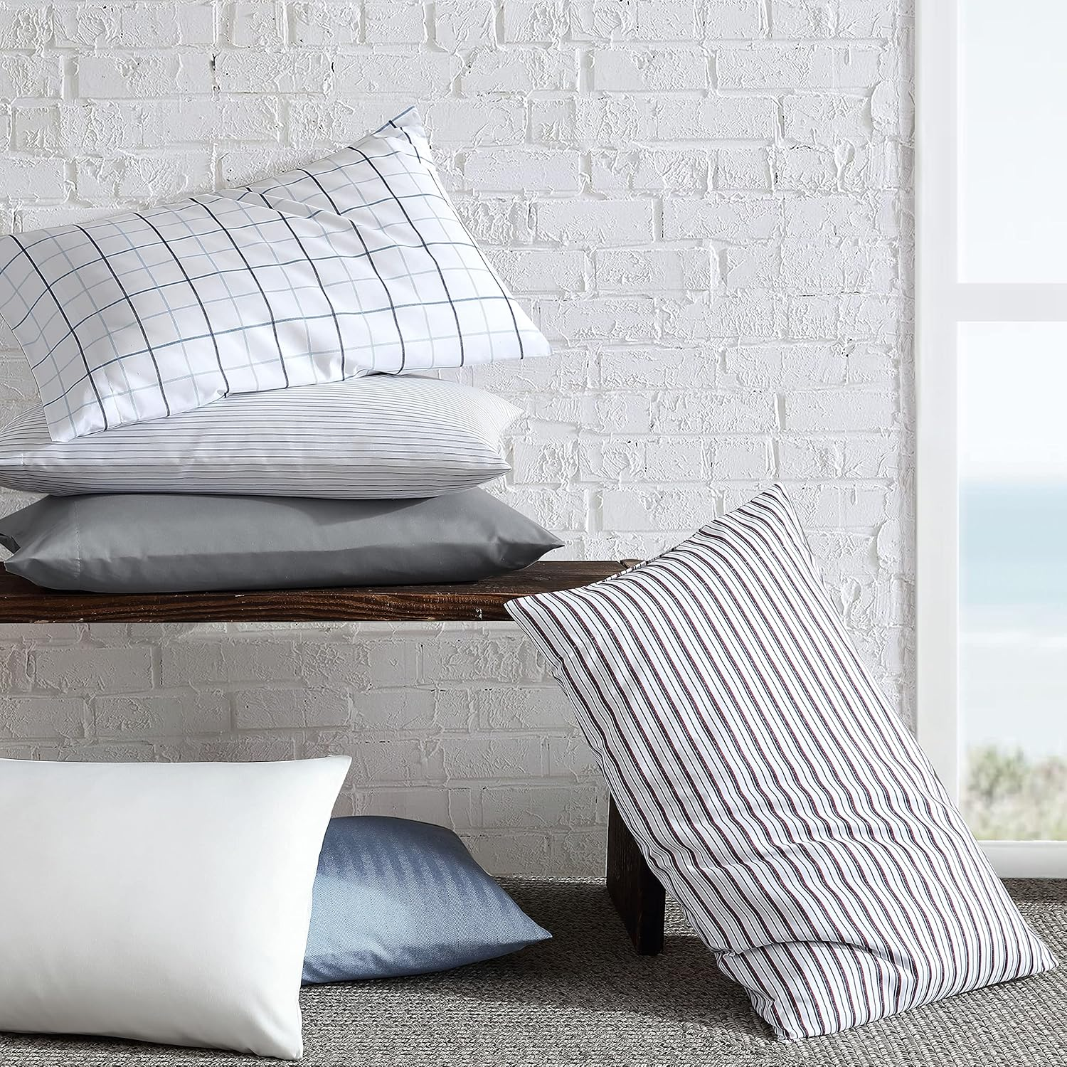 Nautica- Queen Sheet Set, Deep Pocket Fitted Sheet and Pillowcase Set, Casual Home D&eacute;cor (Clarkson Blue, Queen) image number 1