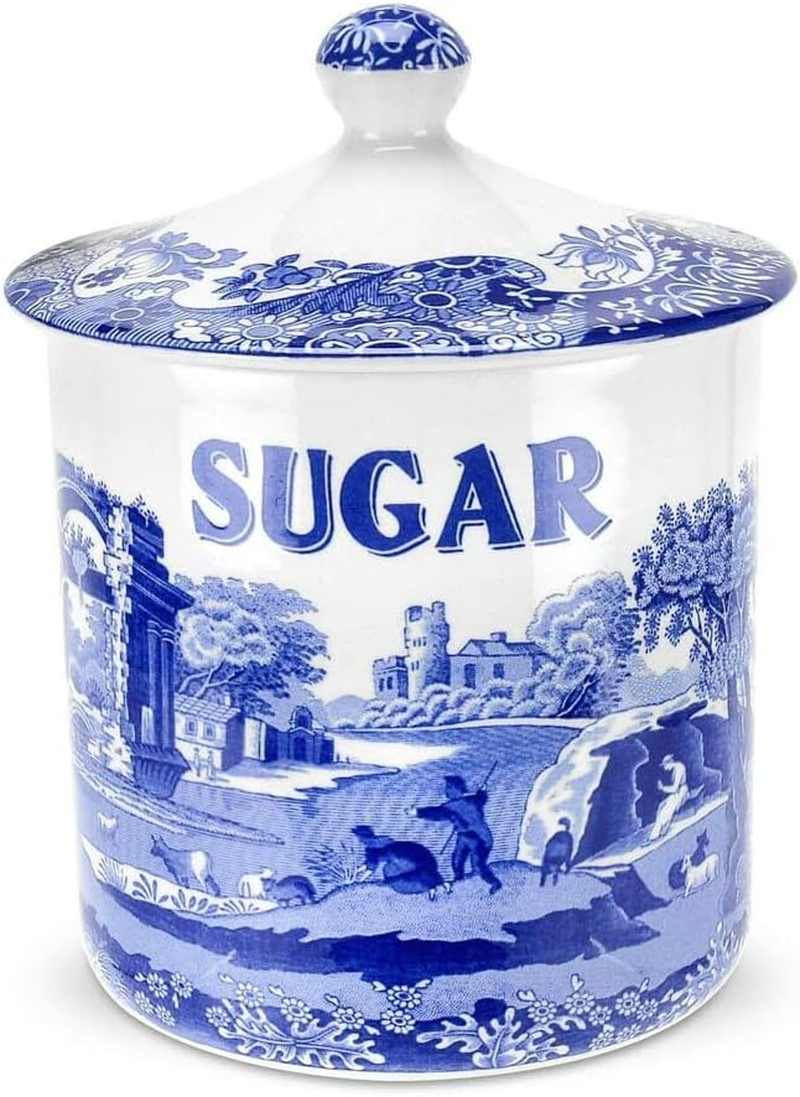 Spode - Blue Italian Sugar Canister 15Cm